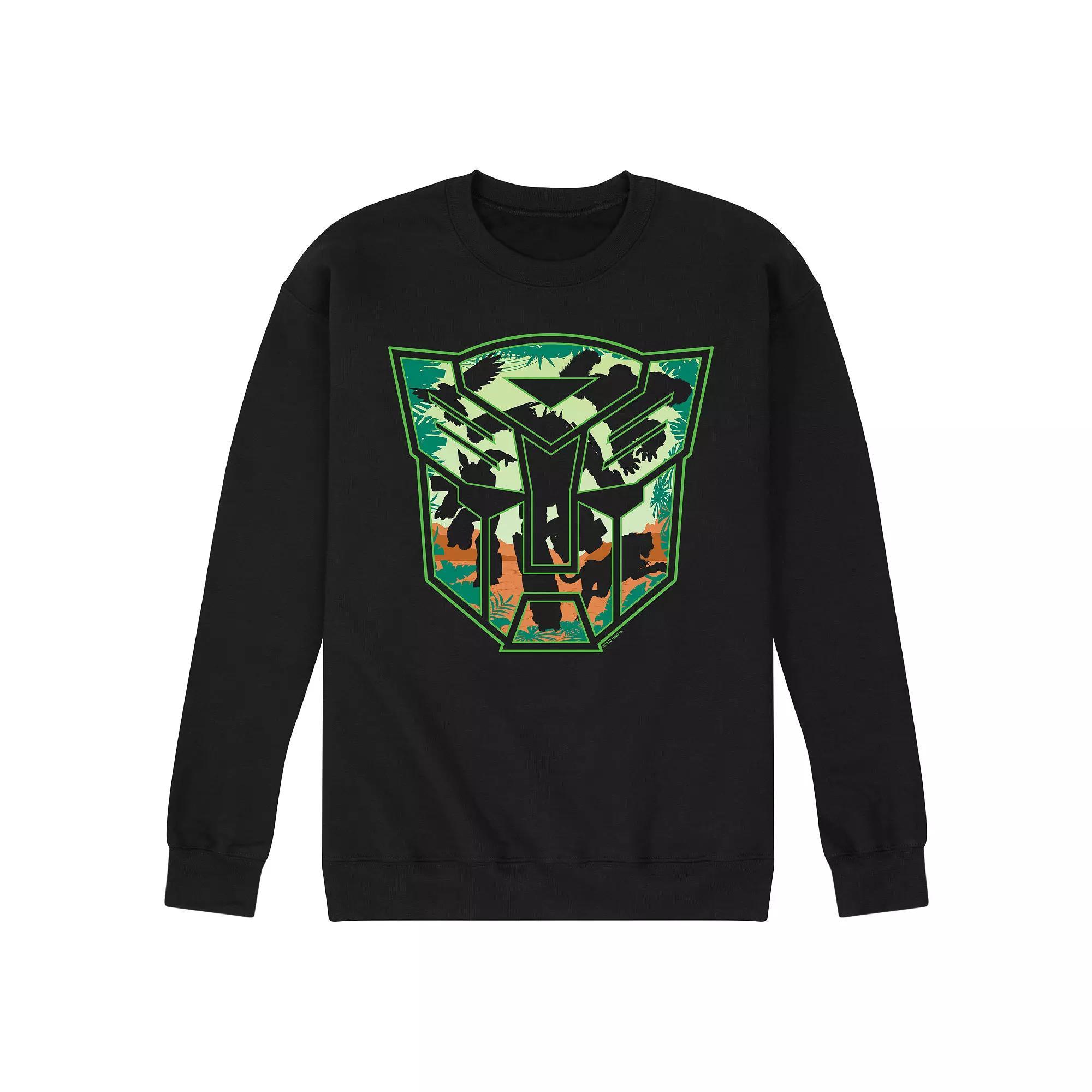 Mens Transformers Autobot Jungle Logo Fleece Sweatshirt Blue Product Image