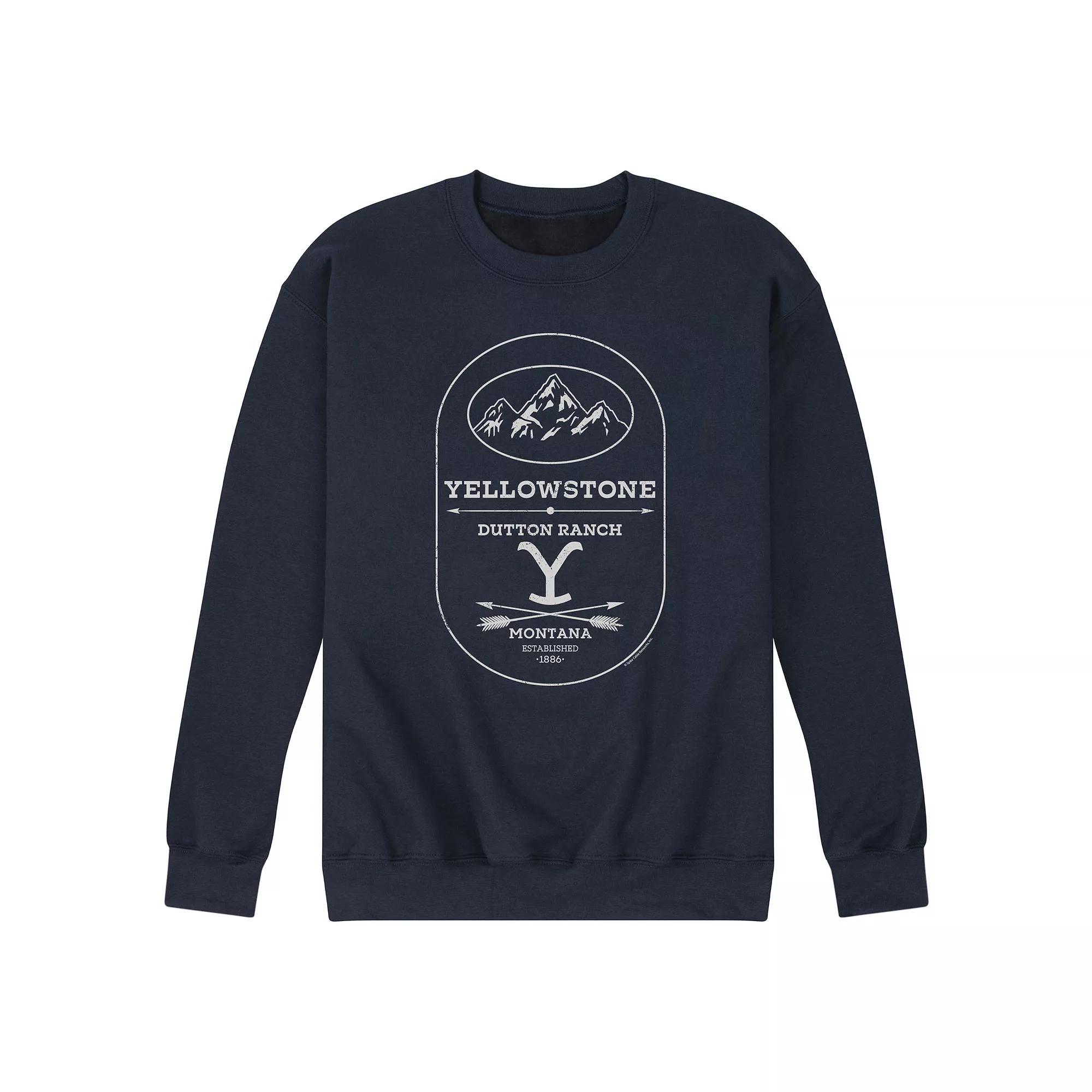 Men's Yellowstone Stone Dutton Fleece Sweatshirt, Size: Large, Blue Product Image
