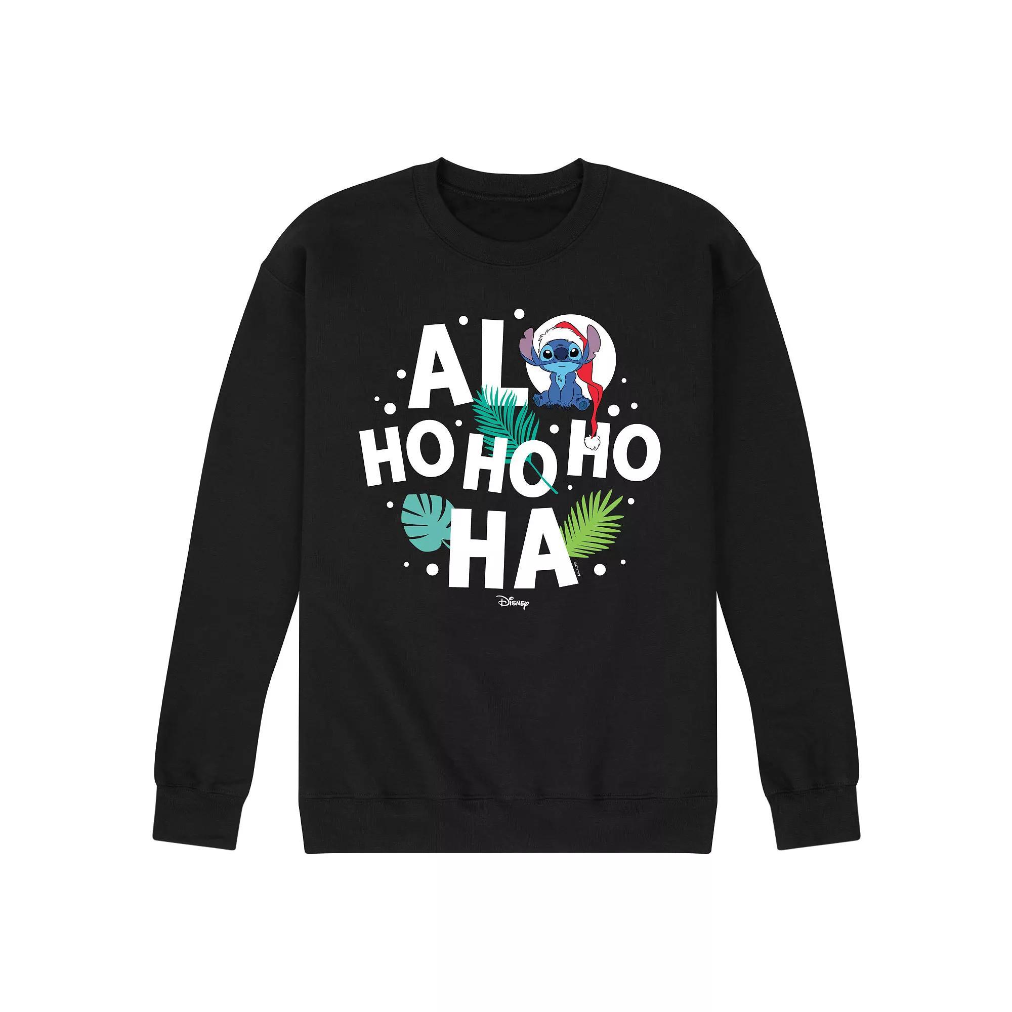 Disneys Lilo & Stitch Mens Alo Ho Ho Ha Fleece Sweatshirt Product Image
