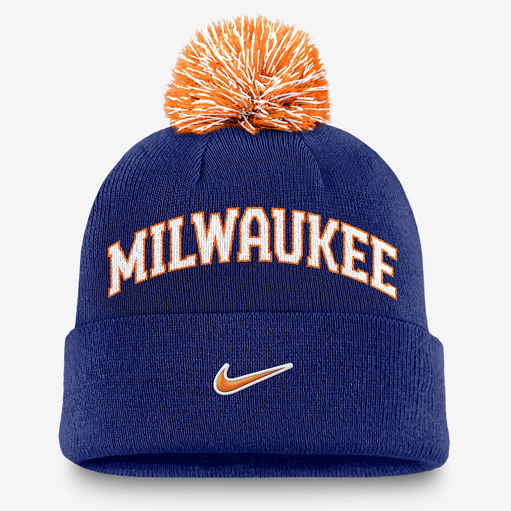 Milwaukee Brewers Peak Men's Nike MLB Cuffed Pom Beanie Product Image