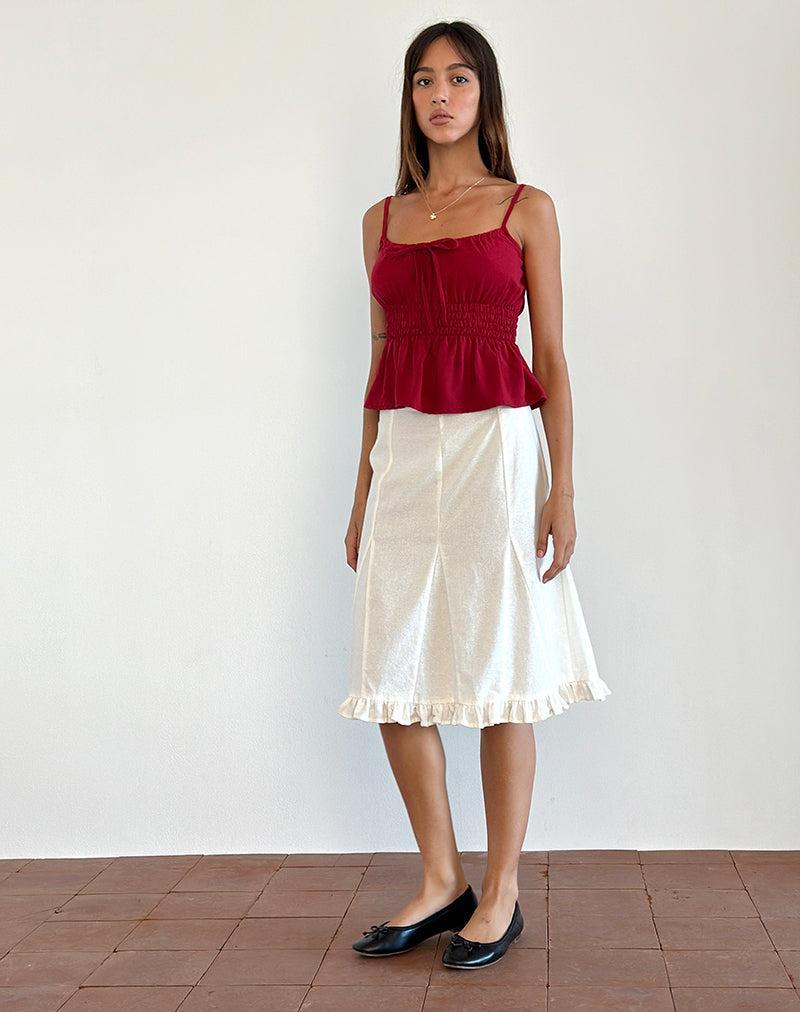Lyncia Tie Front Cami Top in Adrenaline Red Female Product Image
