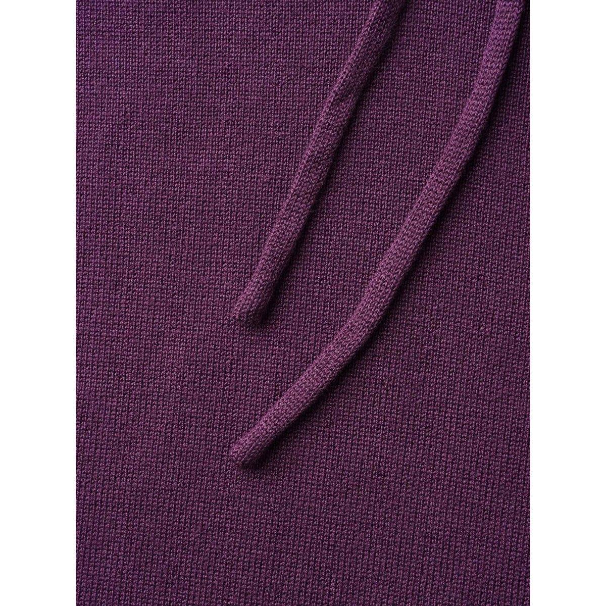 Plus Size Drop Shoulder Slim-Fit Hooded Pullover Eggplant Women Casual Loose Long Sleeve Hooded Everyday Pullovers BloomChic 18-20/2X Product Image