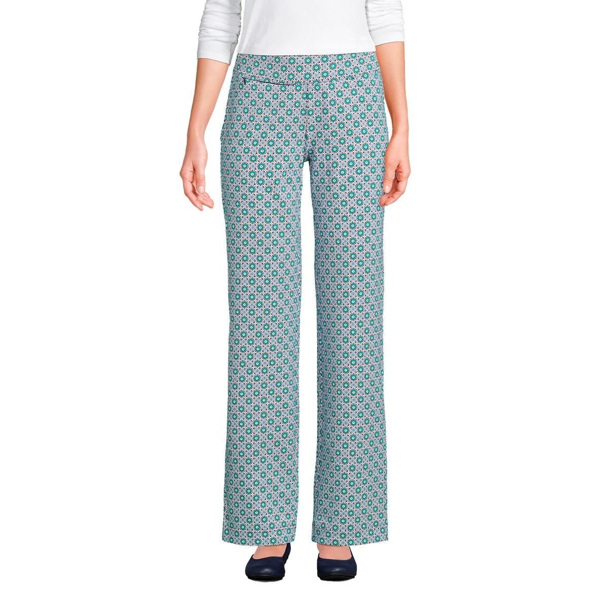 Plus Size Lands' End Starfish Pull-On Straight-Leg Pants, Women's, Size: 1XL, Green Moss Product Image