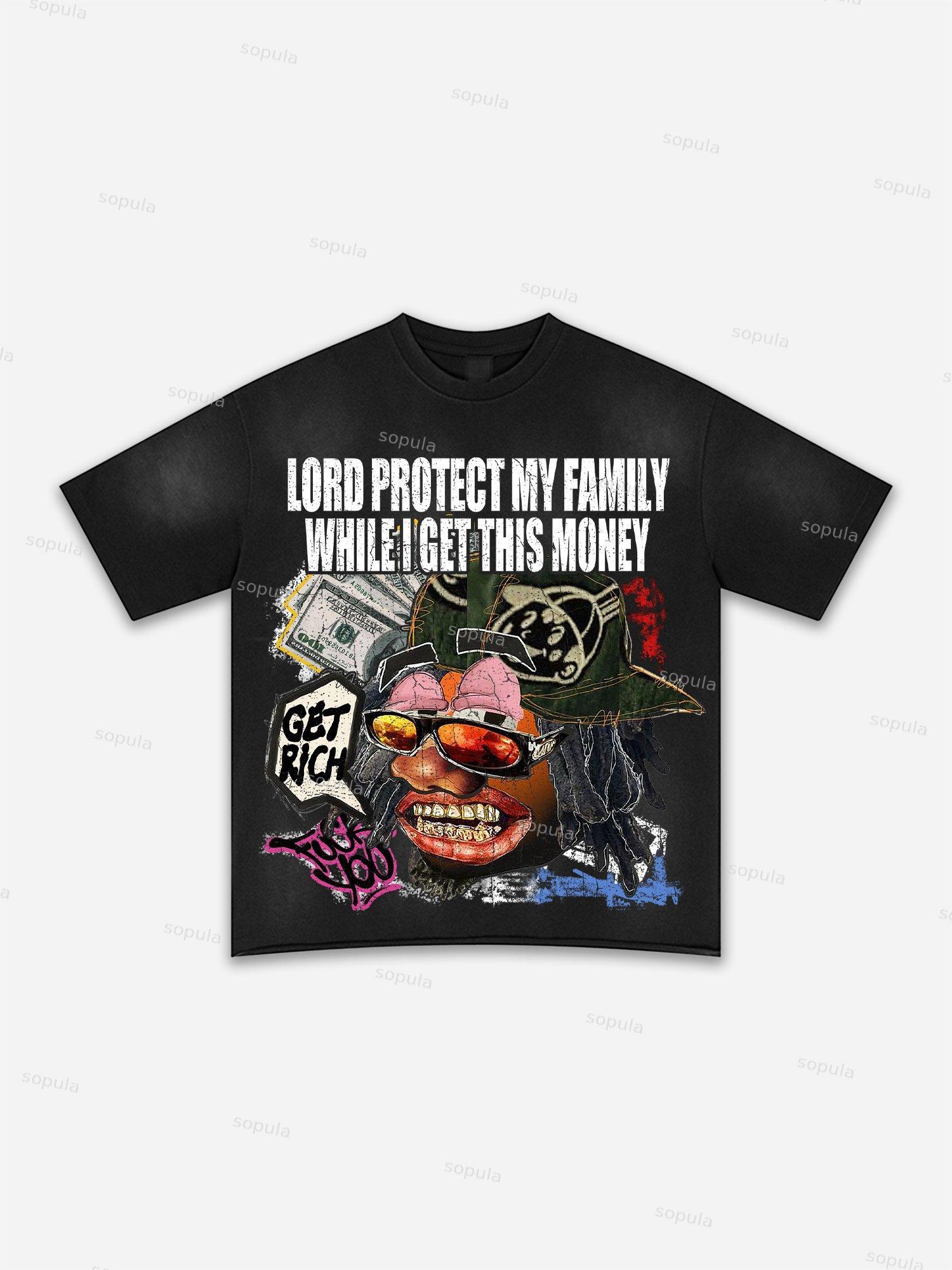 Lips Graphic Print Washed T-shirt Product Image