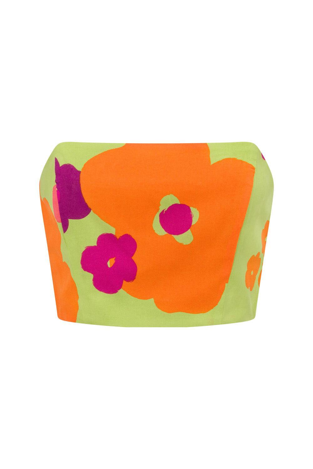 Drea Top - Lime Floral Product Image