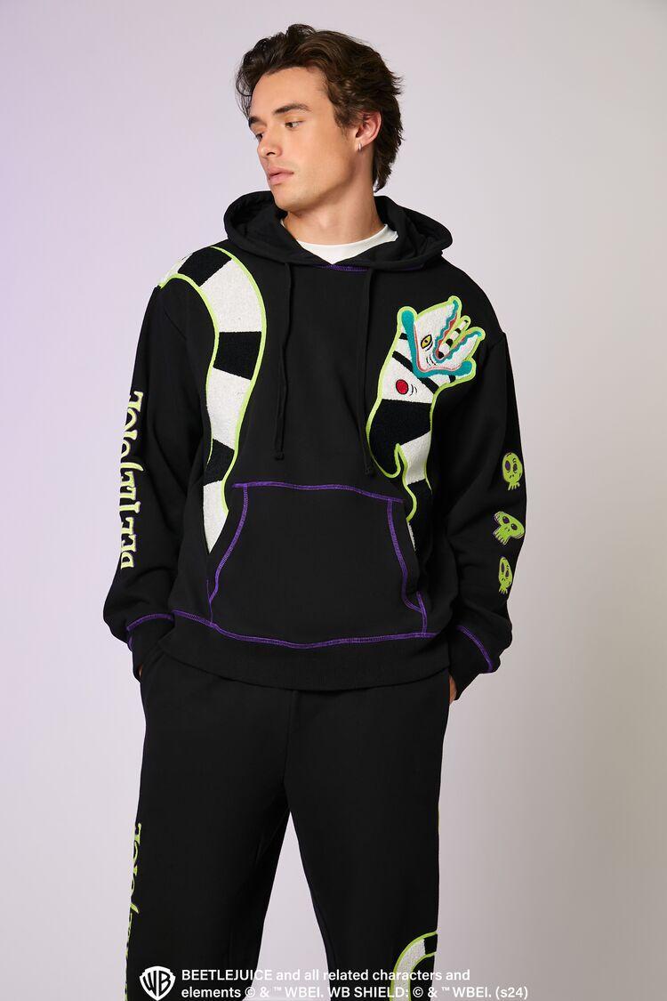 Beetlejuice Beetlejuice Sandworm Chenille Patch Hoodie | Forever 21 Product Image