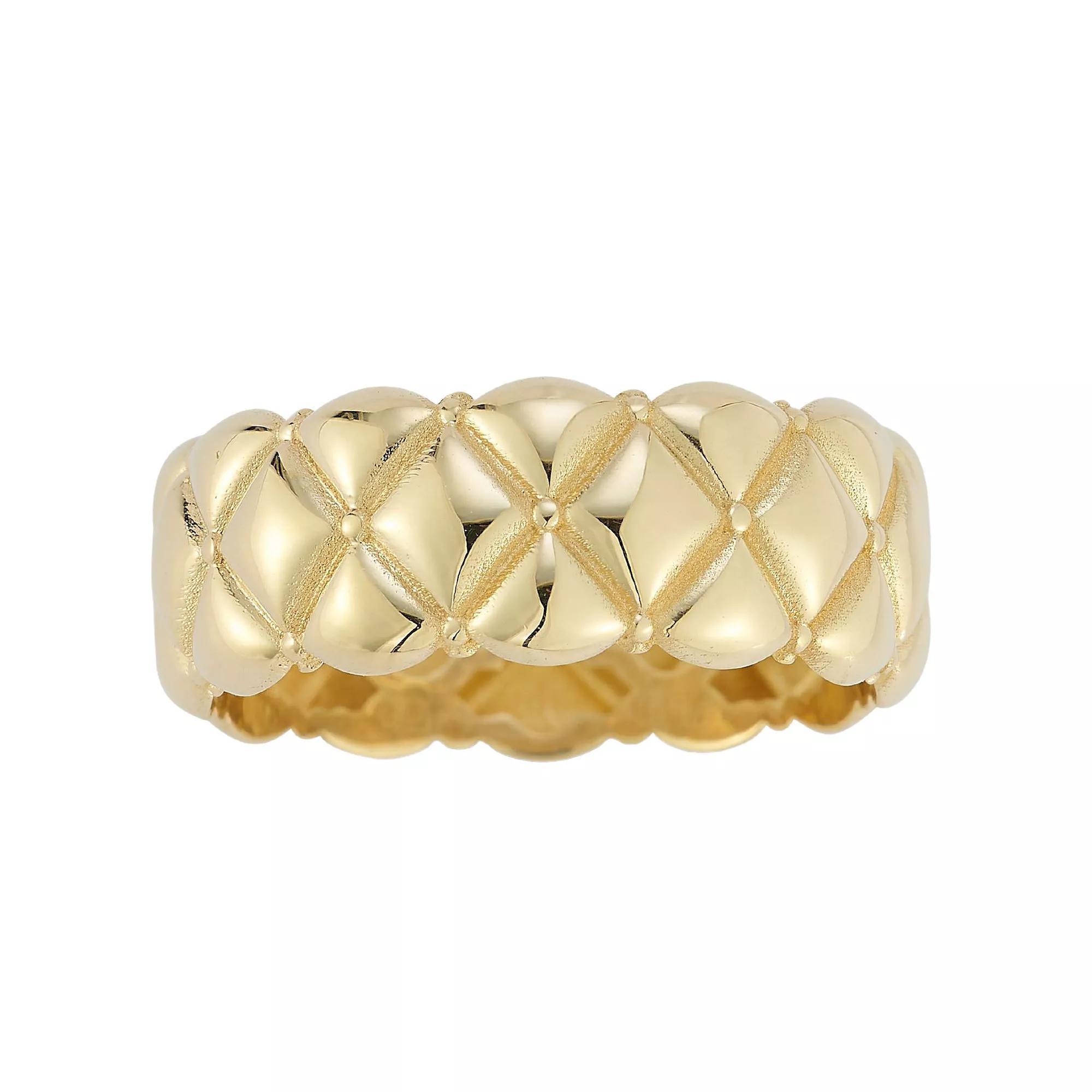 LUMINOR GOLD 14k Gold Quilted Band Ring, Womens Product Image