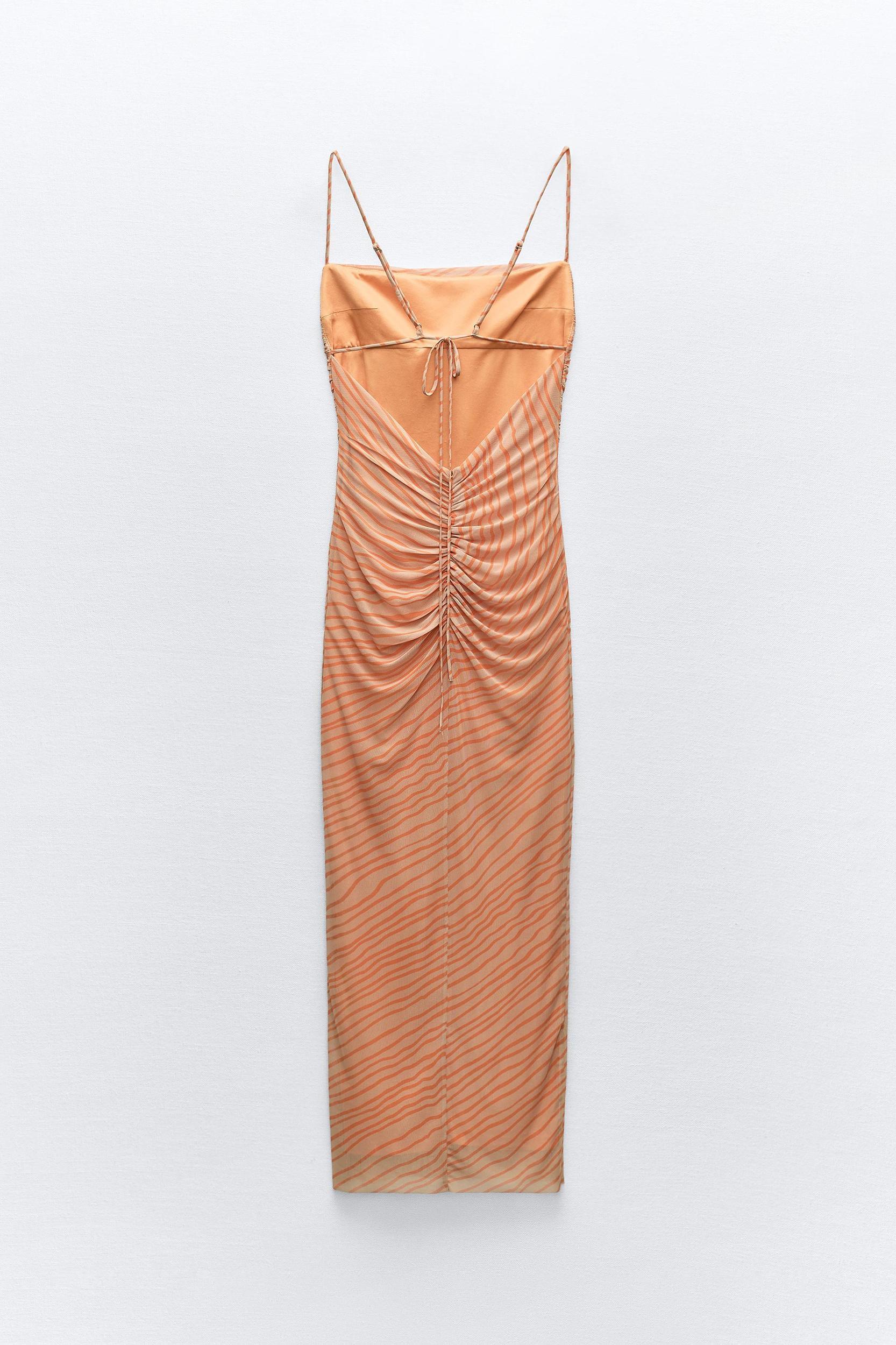 DRAPED PRINTED TULLE DRESS Product Image