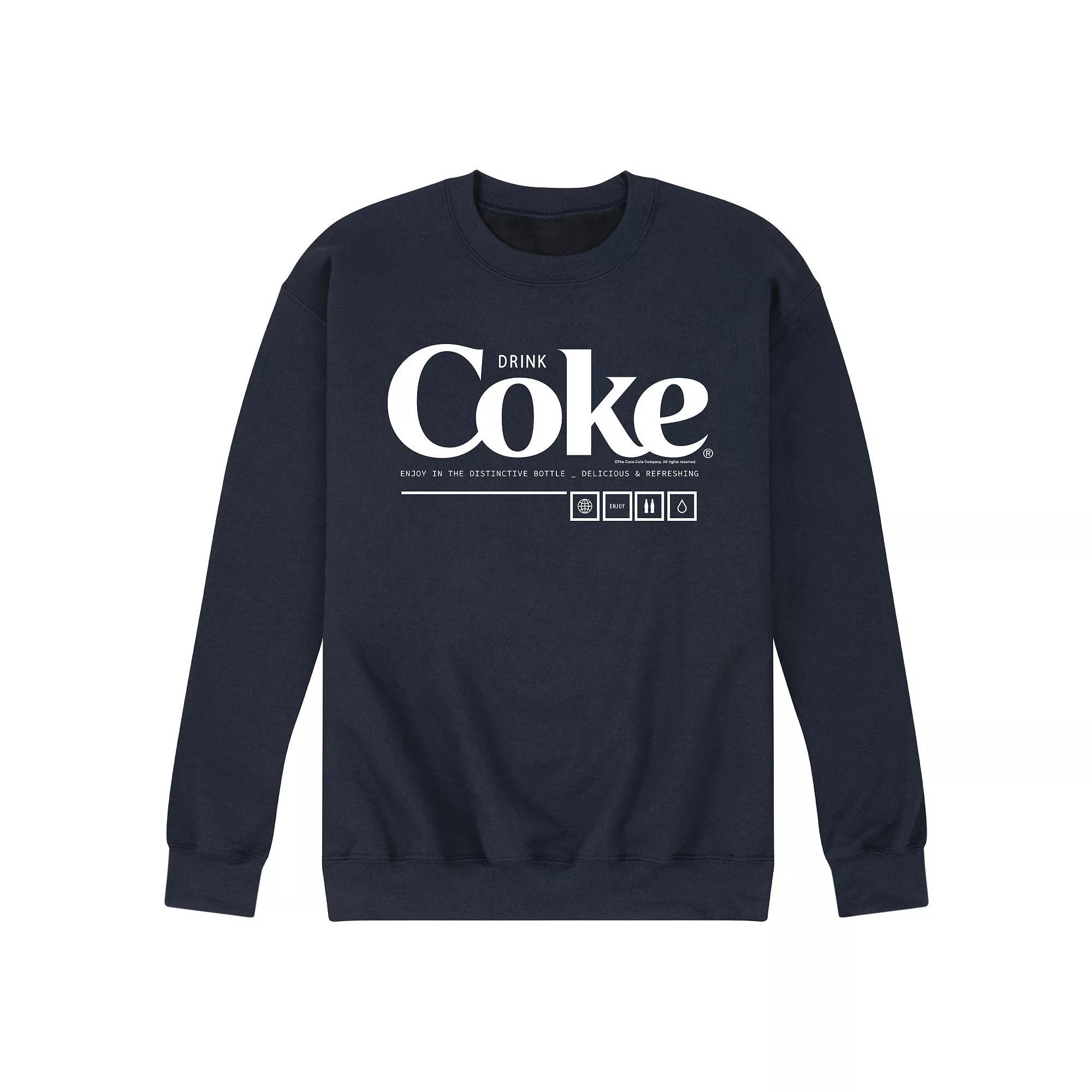 Mens Coca-Cola Drink Coke Enjoy Graphic Fleece Sweatshirt Blue Product Image