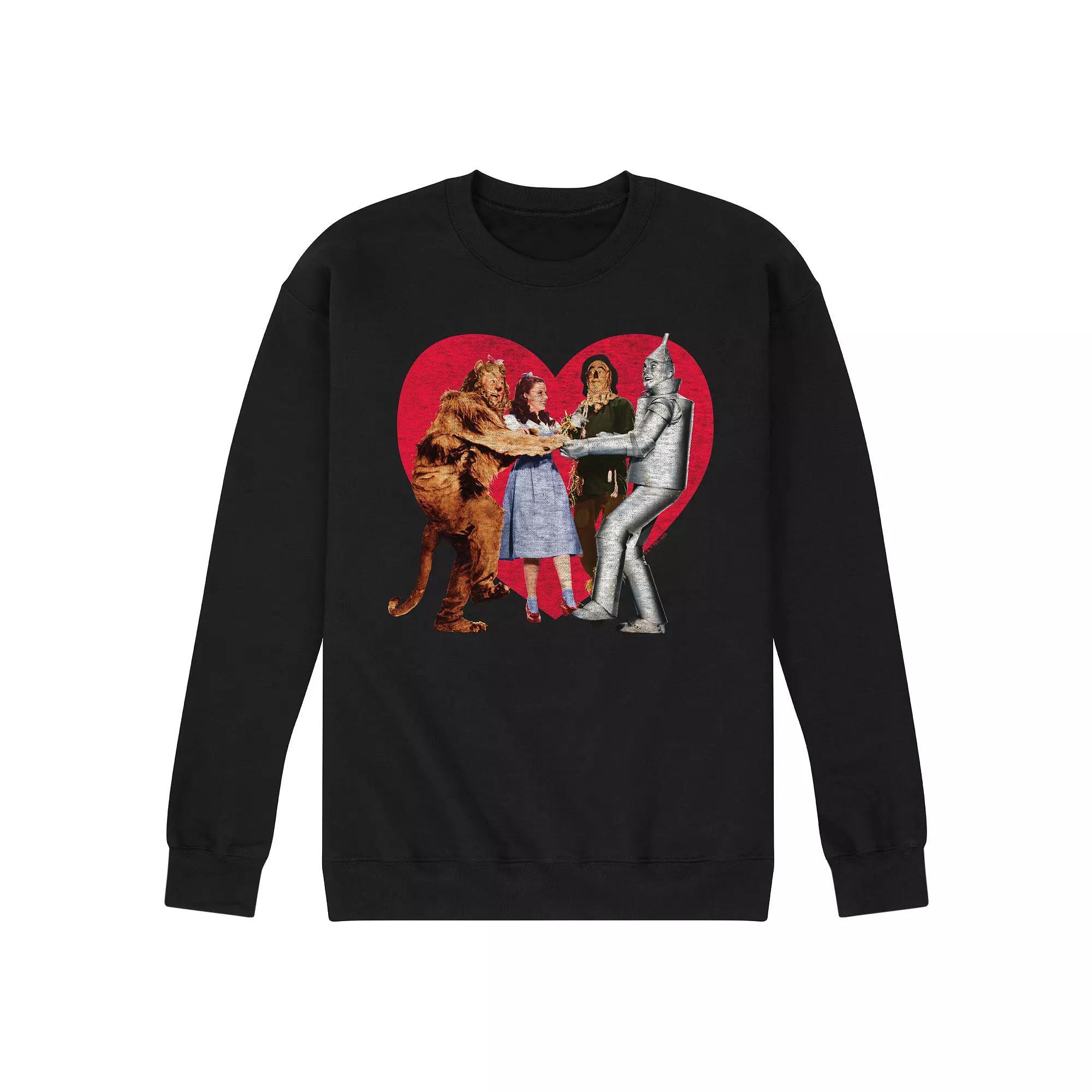Mens Wizard Of Oz Group Photo Heart Fleece Sweatshirt Product Image