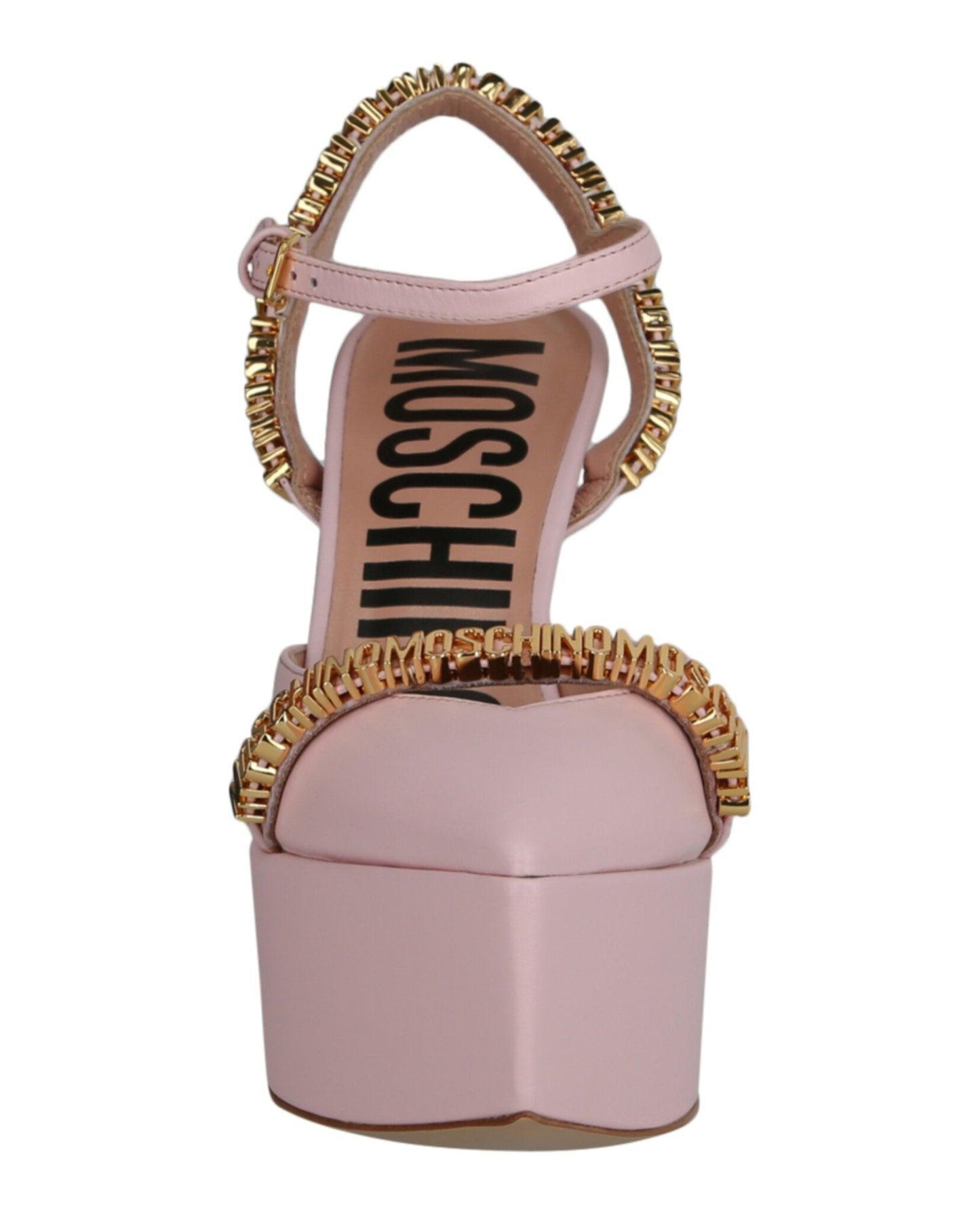 Moschino Logo Lettering Ankle Strap Pumps Product Image