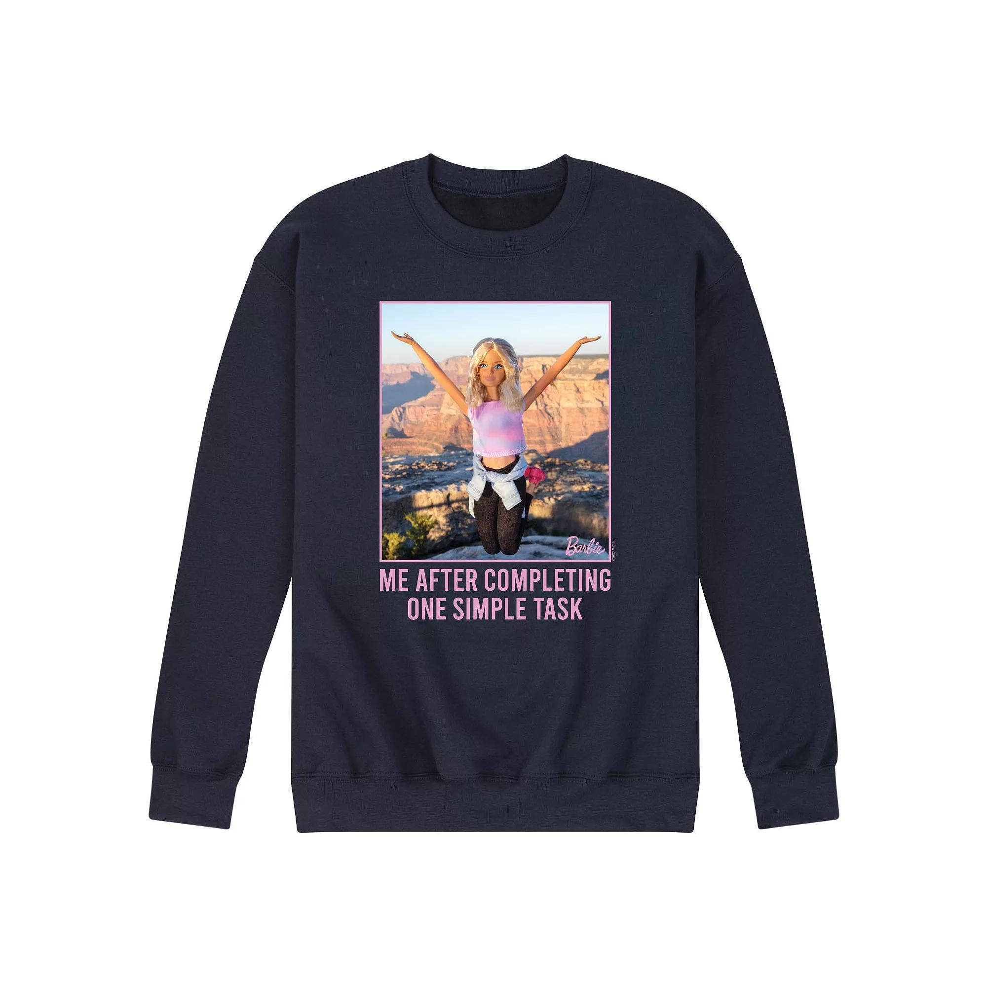 Mens Barbie One Simple Task Fleece Sweatshirt Blue Product Image