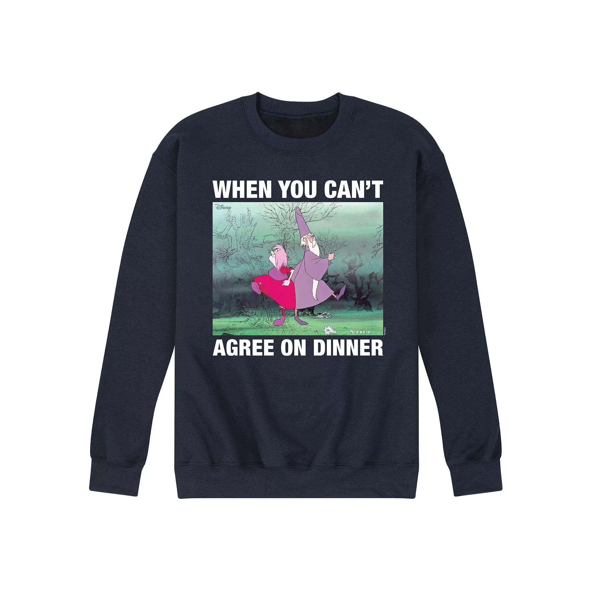 Disneys The Sword in the Stone Mens When You Cant Agree On Dinner Meme Fleece Sweatshirt Blue Product Image