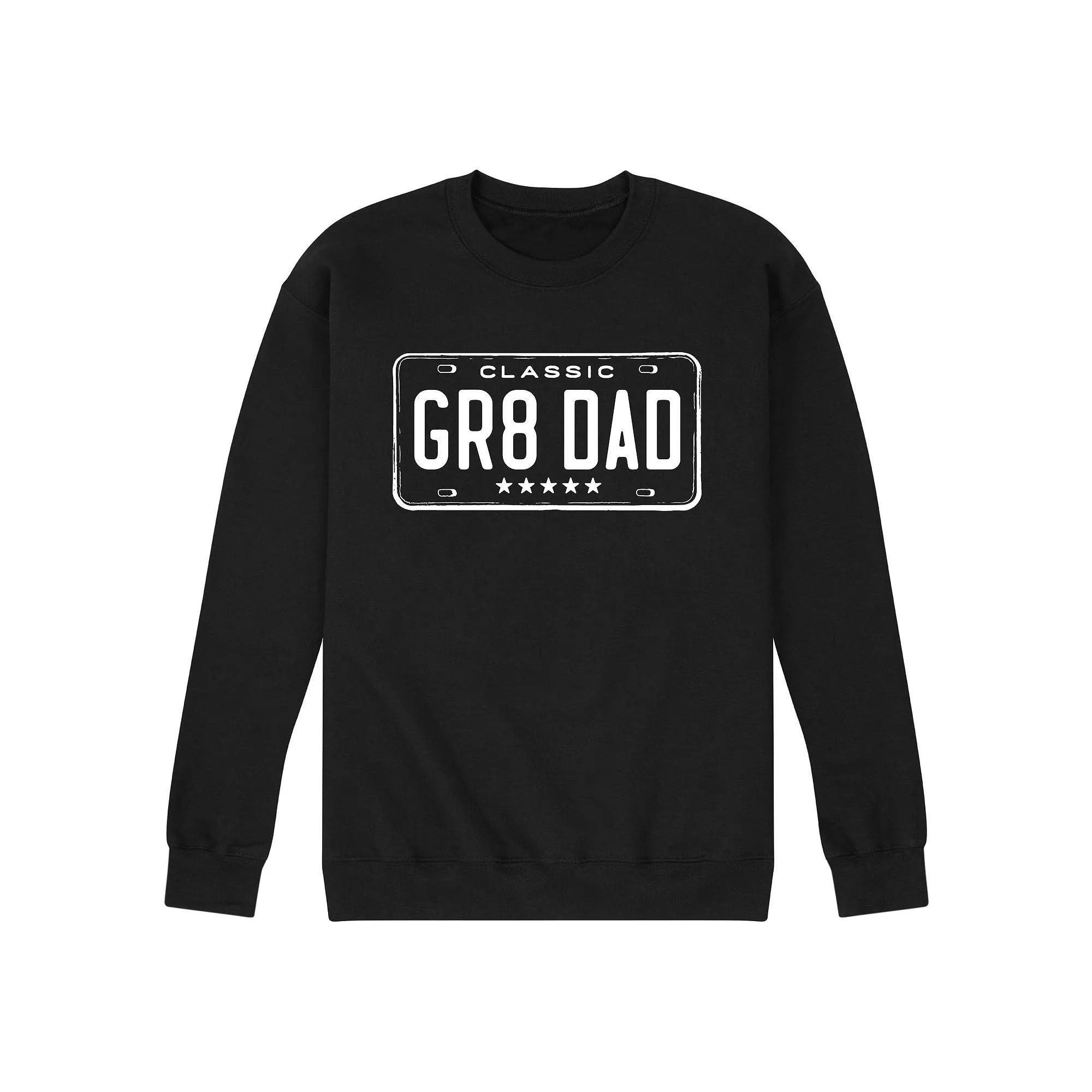 Mens GR8 DAD License Plate Graphic Sweatshirt Product Image