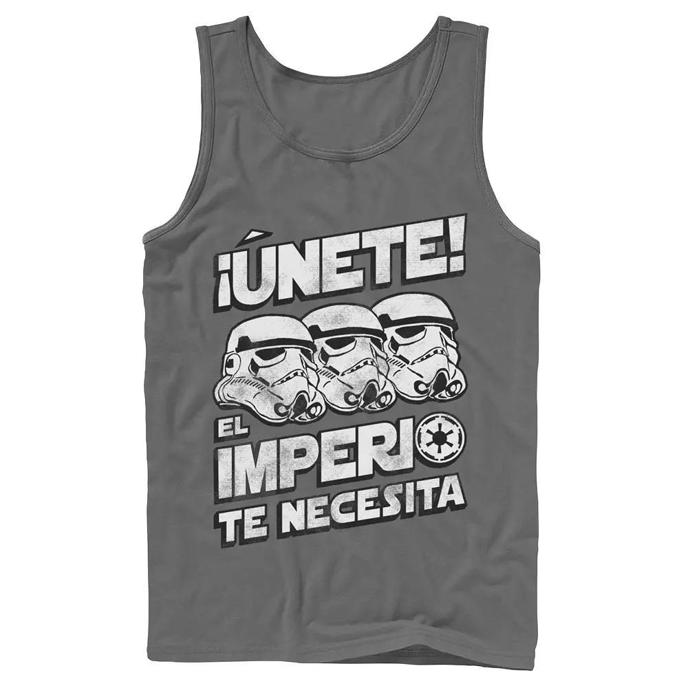Men's Star Wars Unete El Imperio Te Necesita Stormtrooper Faded Portrait Tank Top, Size: Large, Black Product Image