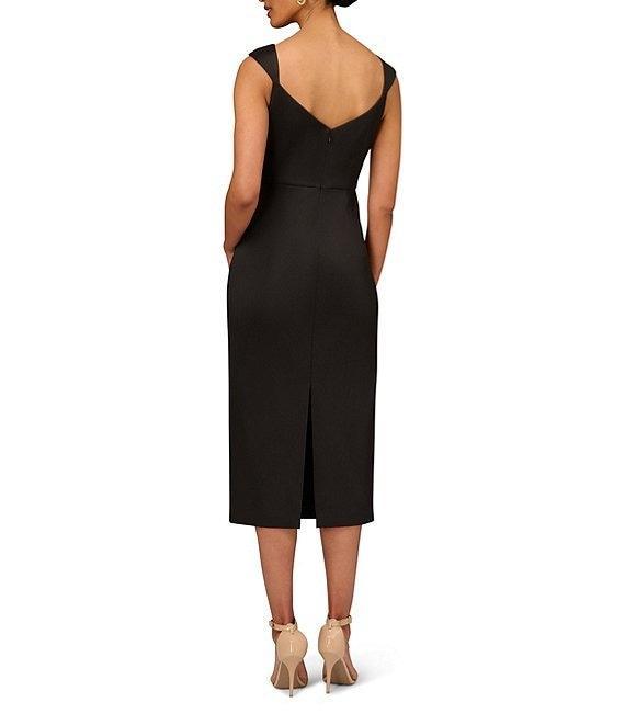Aidan Mattox Stretch Mikado Boat Neck Sleeveless Sheath Gown Product Image