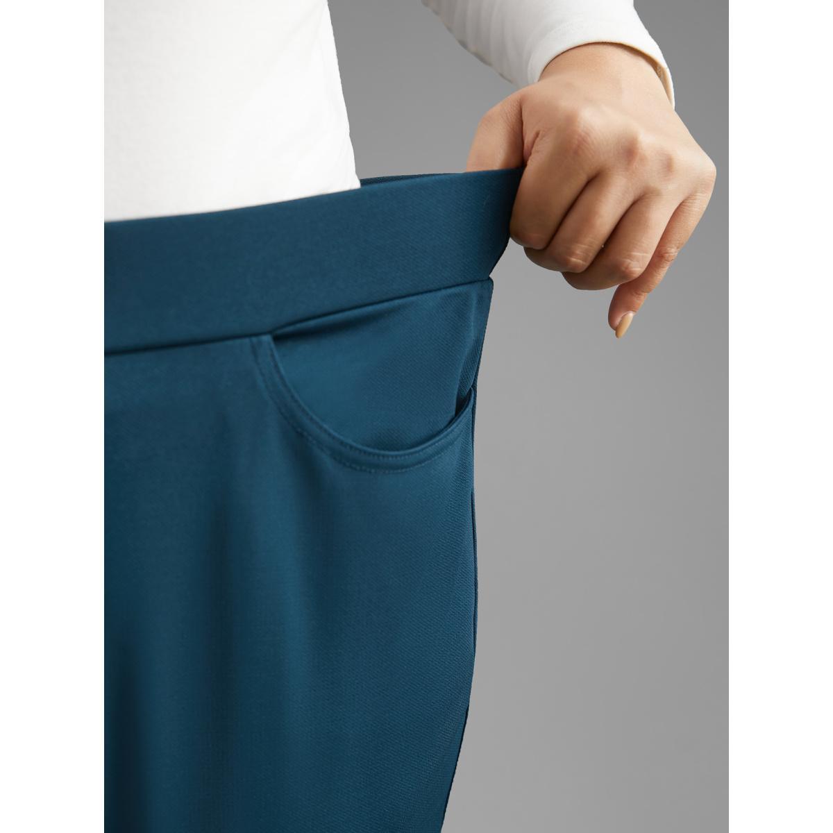 Plus Size Mid Rise Zipper Detail Skinny Pants Women Aegean Elegant Skinny Mid Rise Everyday Pants BloomChic 18-20/2X Product Image