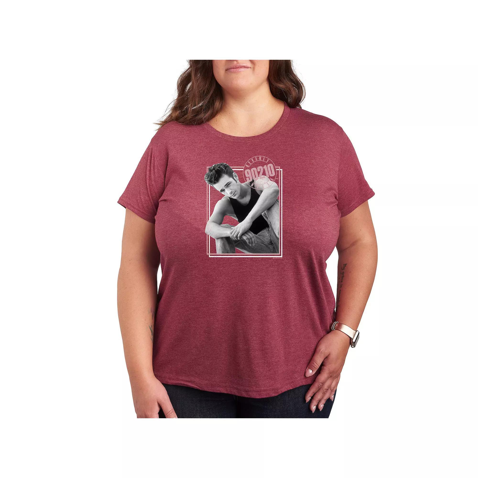 Plus Love Heart Graphic Tee, Women's, Size: 1XL, Heather Grey Product Image