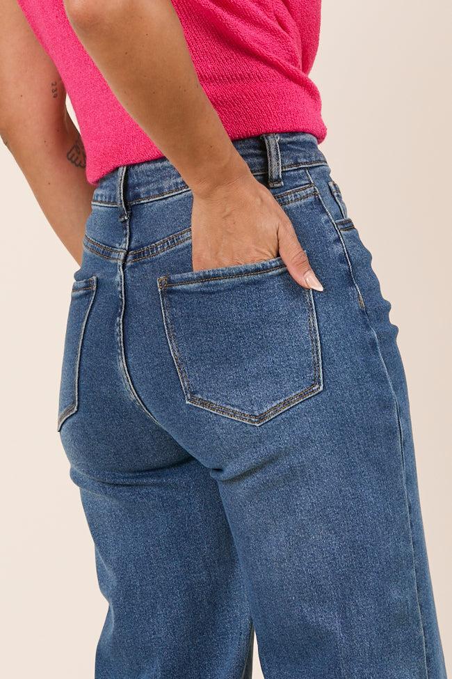 Kelsea Dark Wash Wide Leg Jeans Product Image