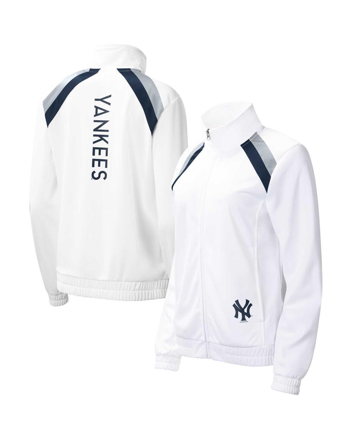 Women's G-III 4Her by Carl Banks White New York Yankees Red Flag Full-Zip Track Jacket, Size: Small Product Image