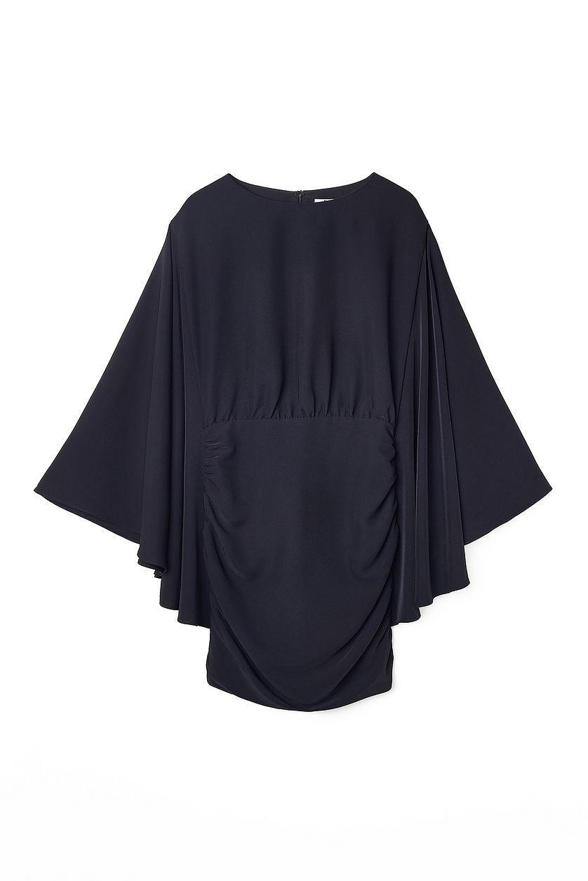 Wide Sleeve Draped Mini Dress Product Image