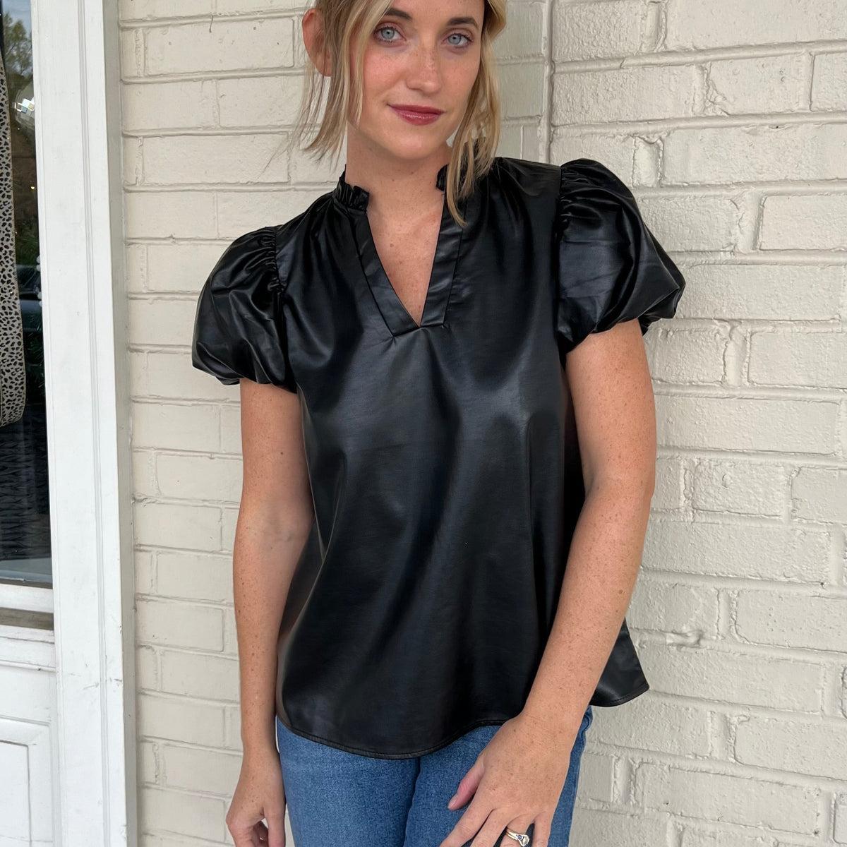 Fell In Love Faux Leather Top Product Image