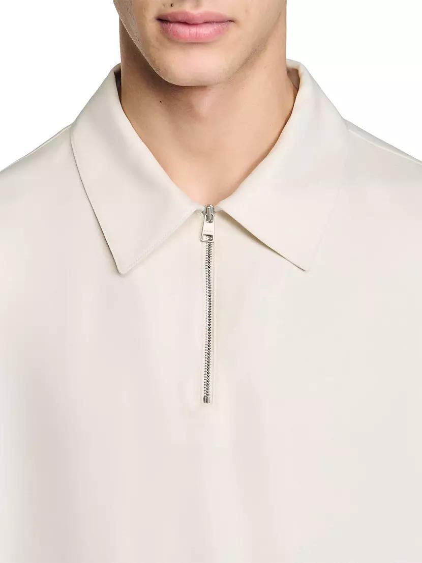 Loose-Fit Shirt with Zipped Collar Product Image