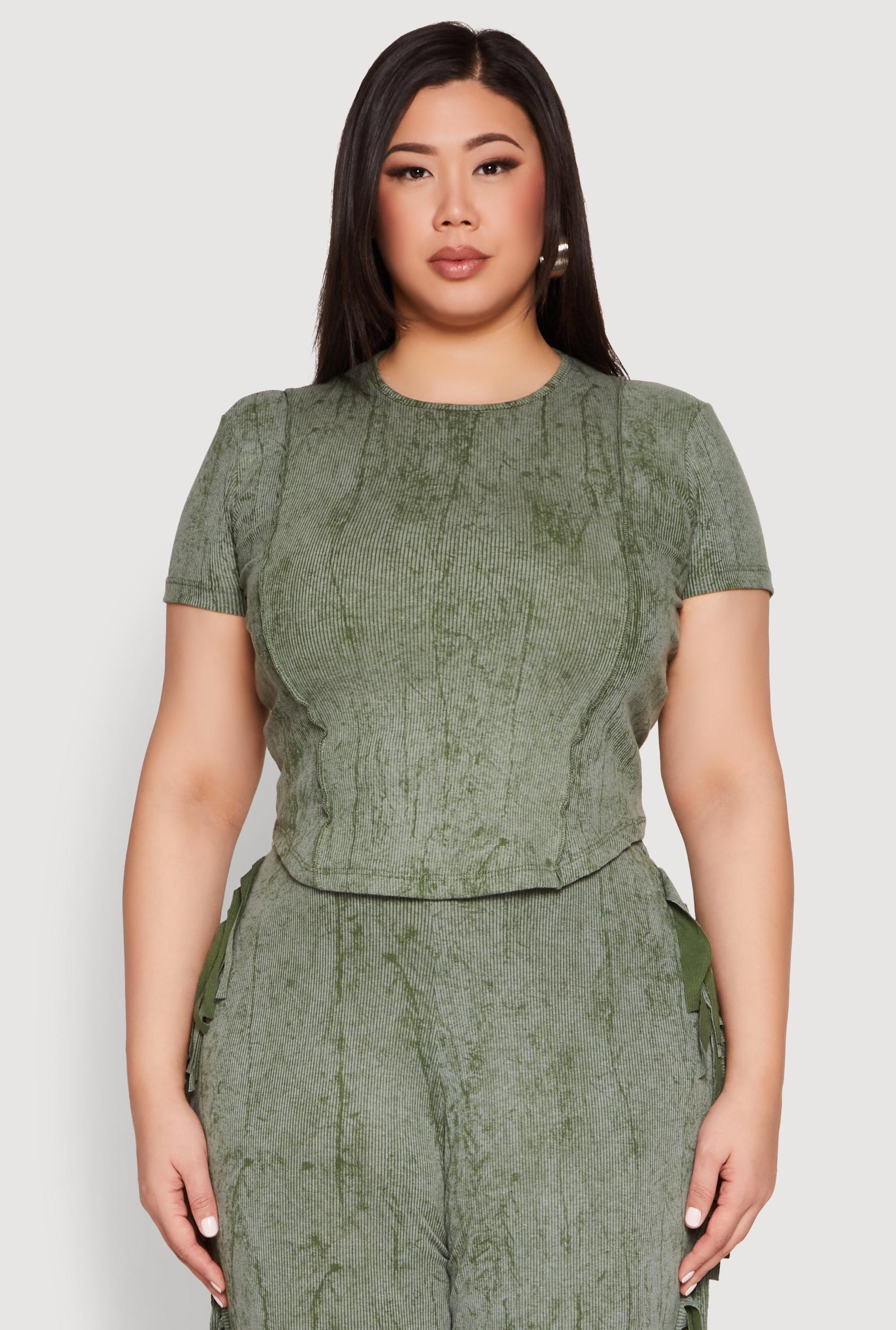 Womens Plus Size Mineral Wash Tee Product Image