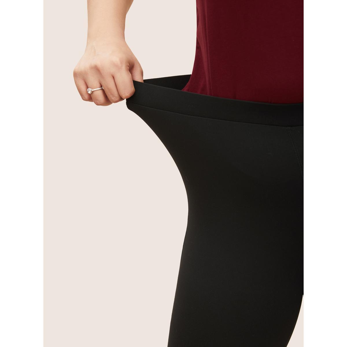 Plus Size Cubic Zirconia Detail Cut Out Skinny Leggings Women Black Elegant High stretch Skinny High Rise Everyday Leggings BloomChic 22-24/3X Product Image