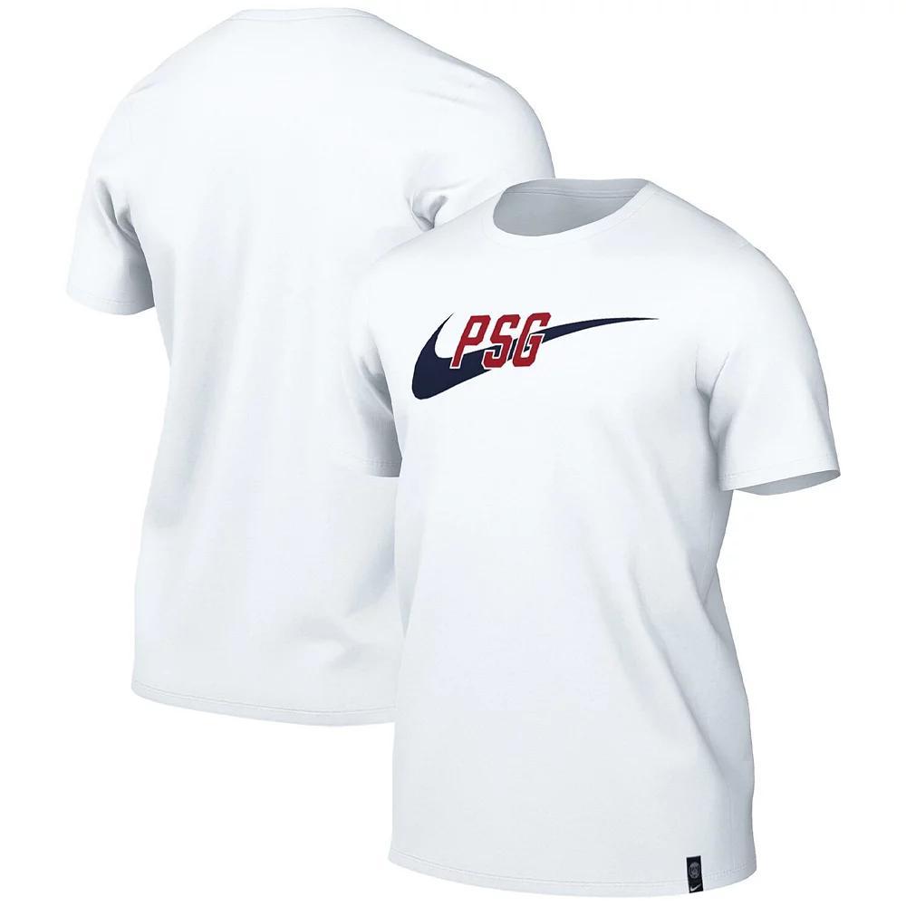 Men's Nike White Paris Saint-Germain Swoosh T-Shirt, Size: Large, Psg White Product Image
