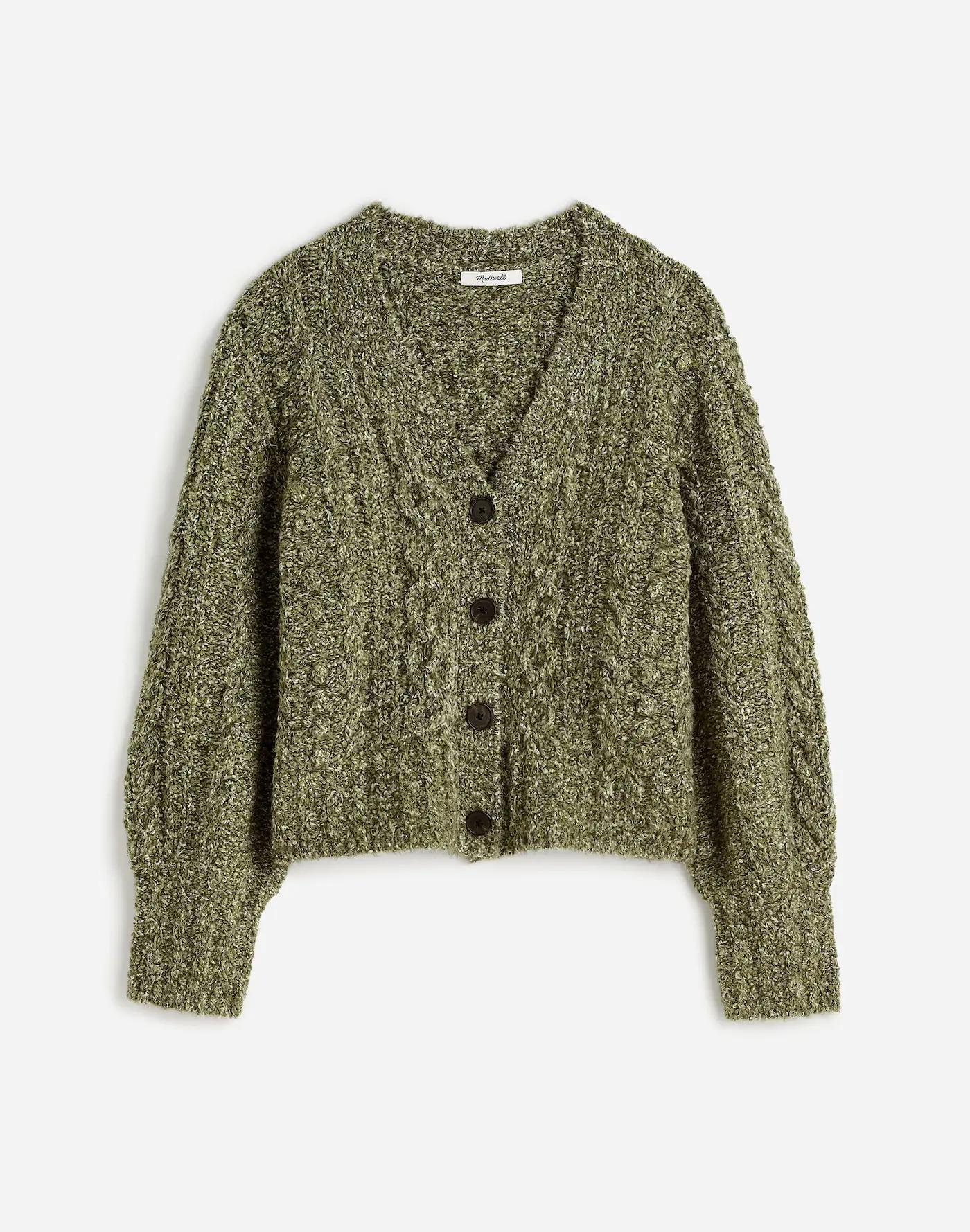 Cable V-Neck Cardigan Product Image