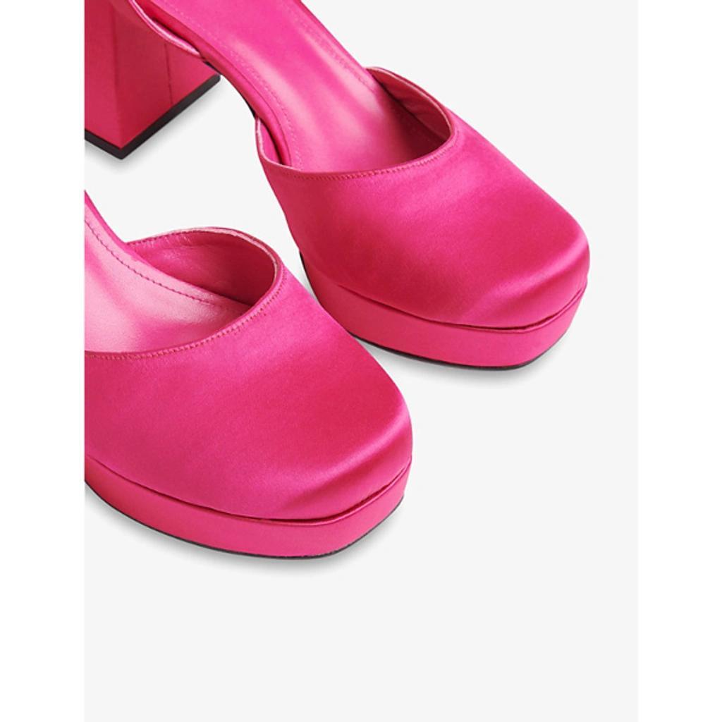 WHISTLES Womens Pink Estella Platform-sole Heeled Satin Sandals Product Image