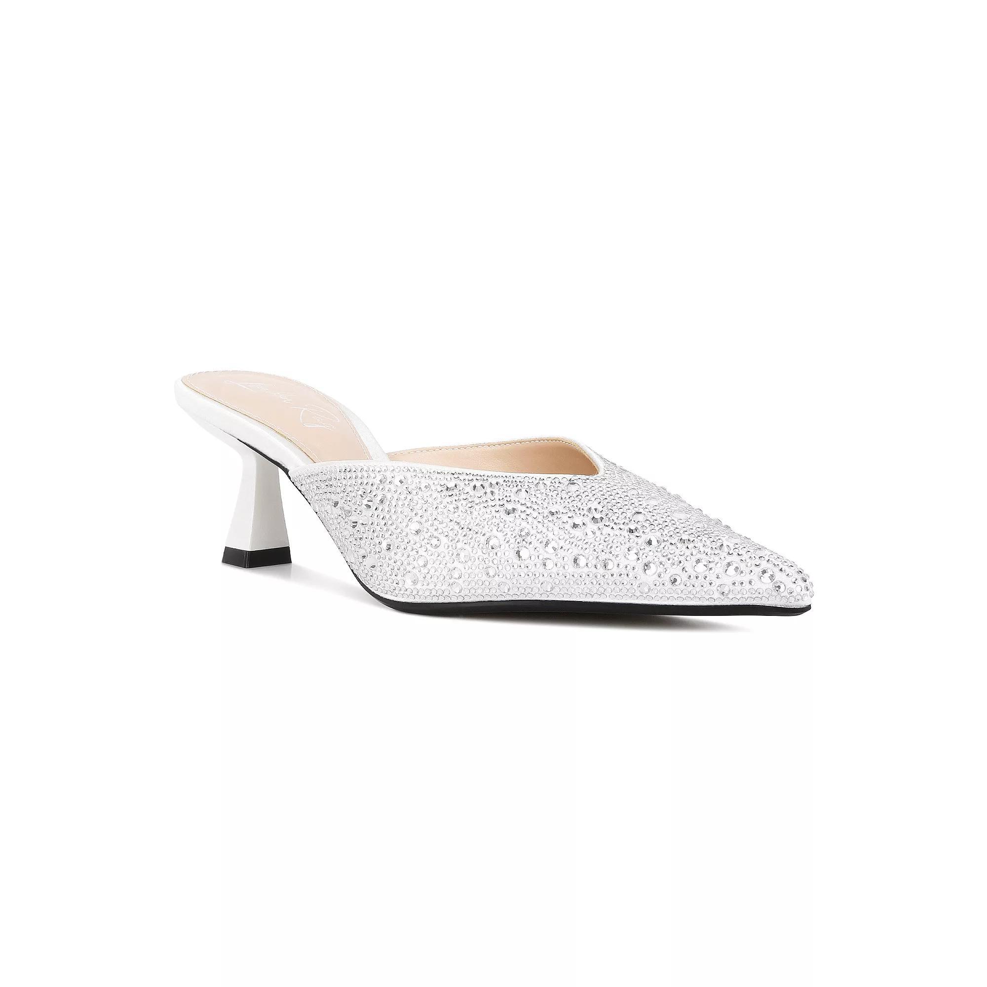 London Rag Women's Heeled Mules, Size: 8, White Product Image