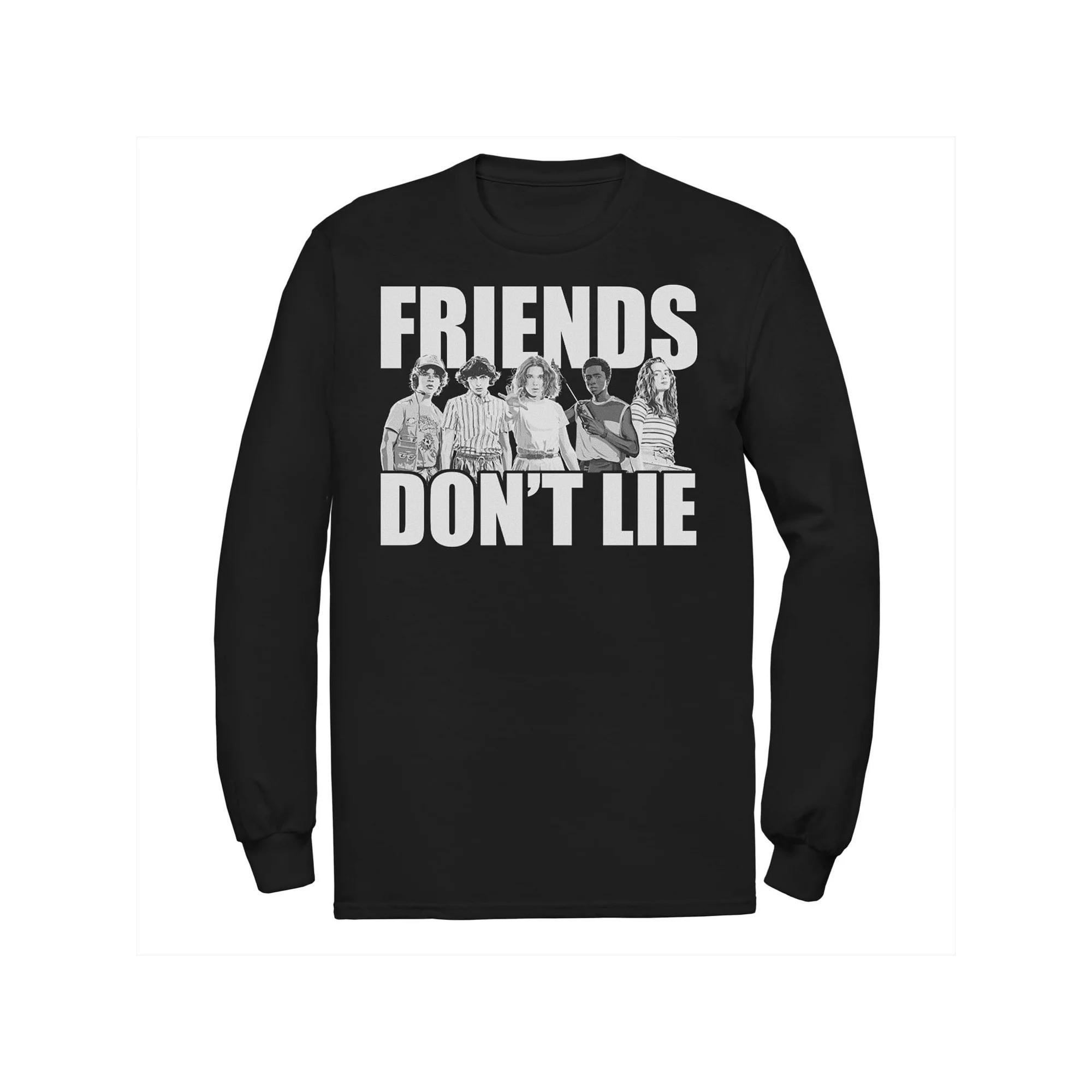Men's Netflix Stranger Things Friends Don't Lie Group Shot Tee, Size: Large, Black Product Image