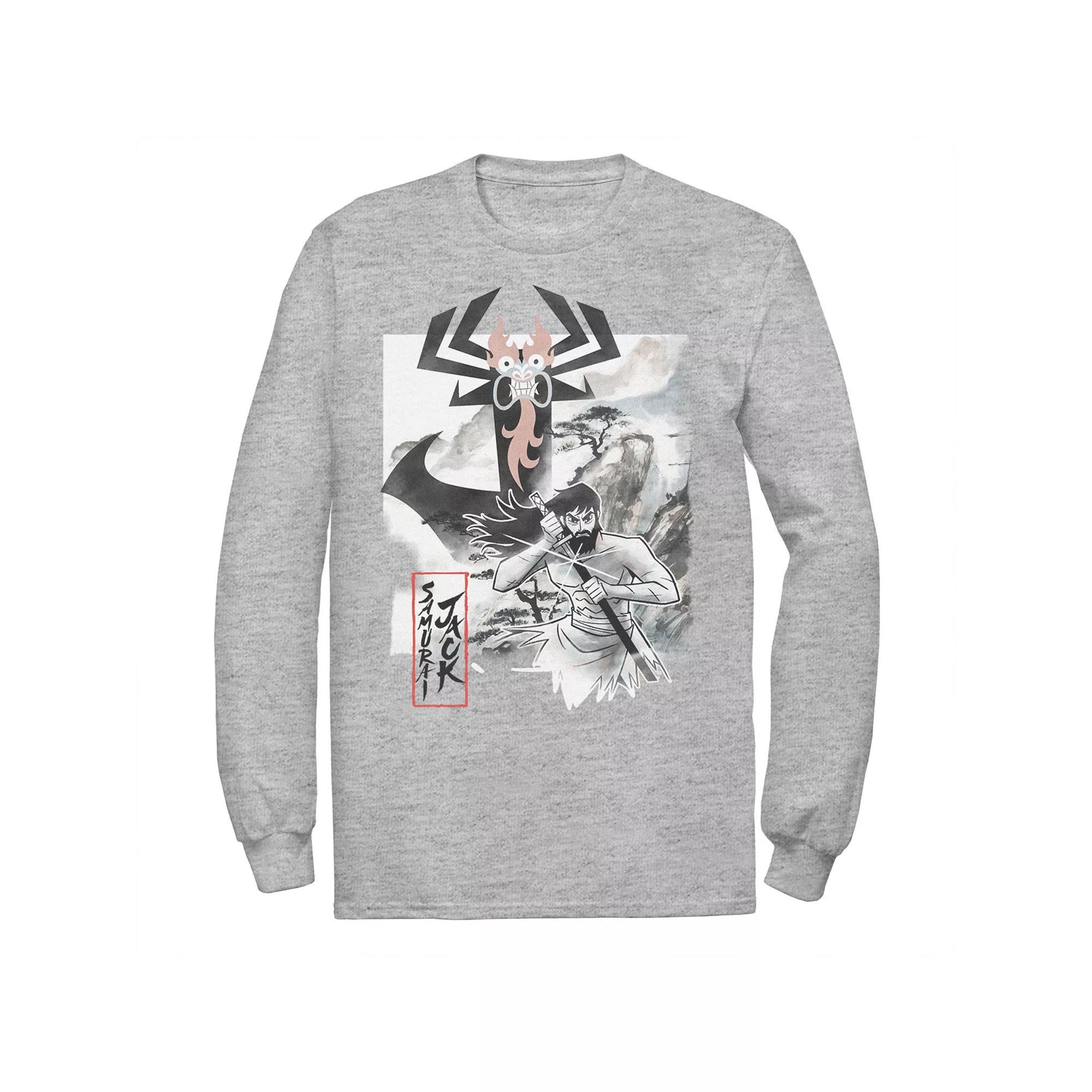 Men's Cartoon Network Samurai Jack Aku Water Color Paint Sketch Tee, Size: Large, Athletic Grey Product Image