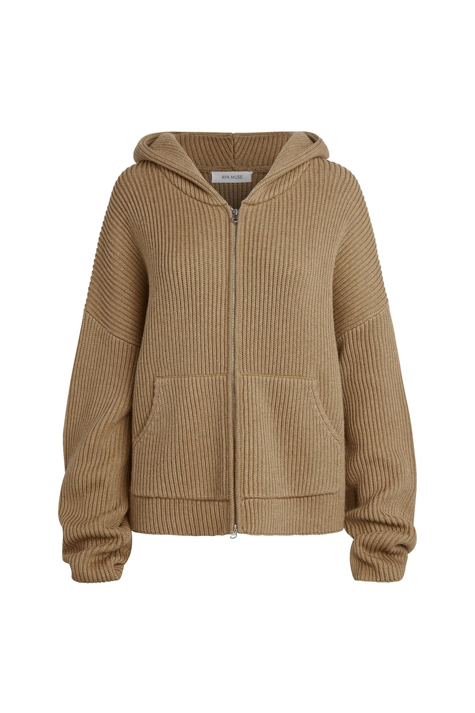 Knit Zip Up Hoodie Product Image