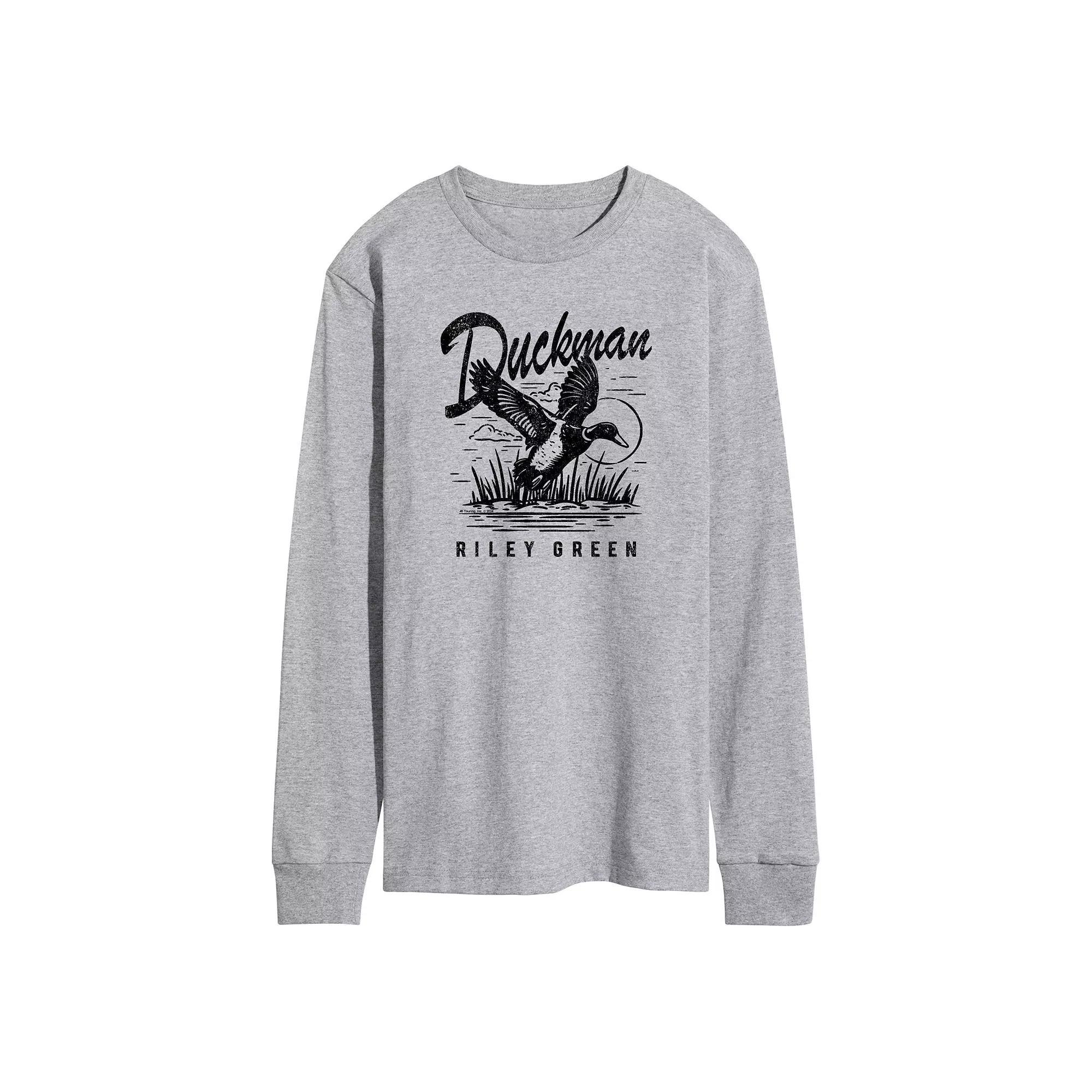 Men's Riley Green Duckman Long Sleeve Graphic Tee, Size: Small, Gray Grey Product Image