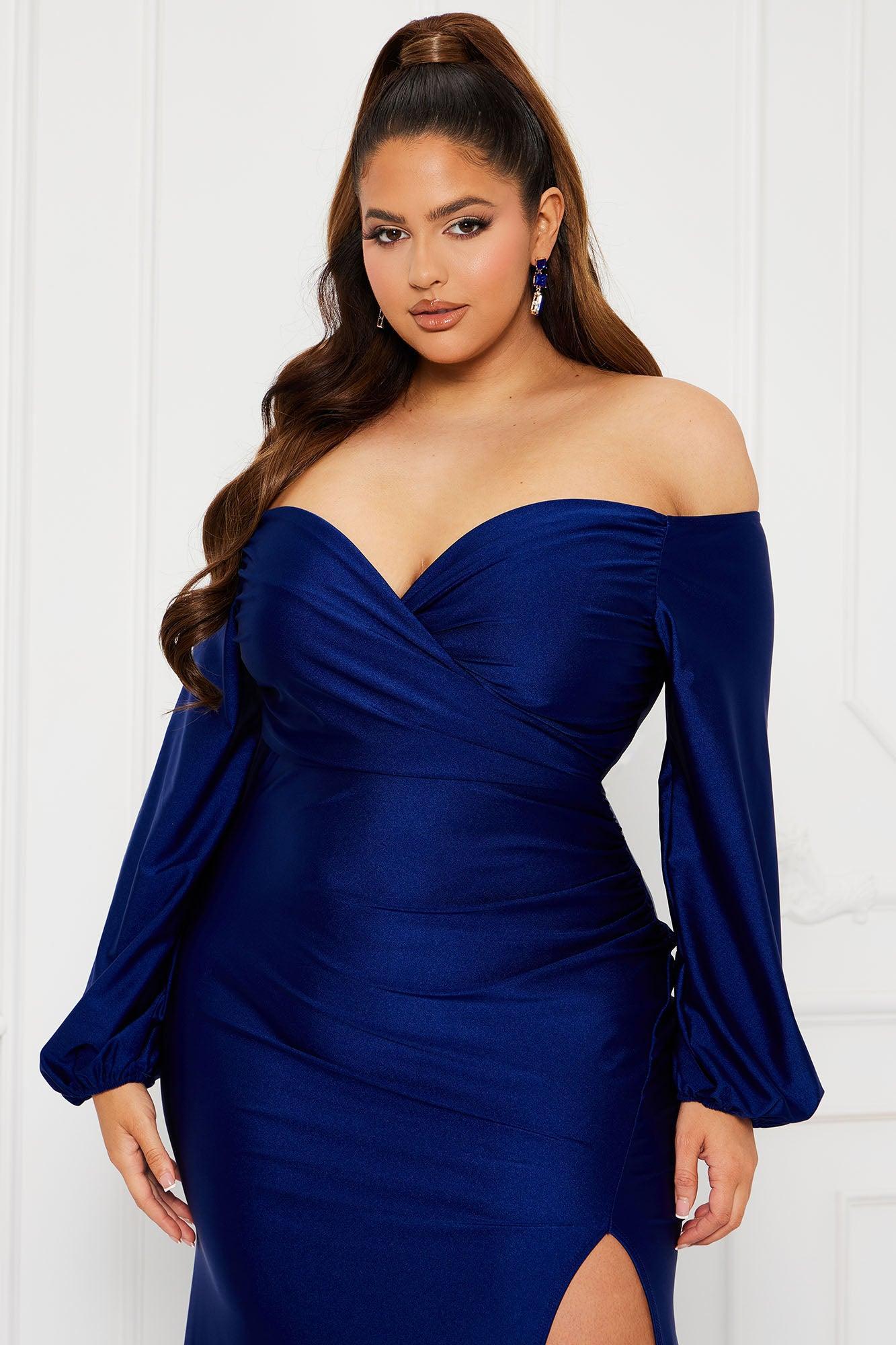 Denise Off Shoulder Maxi Dress - Navy Product Image