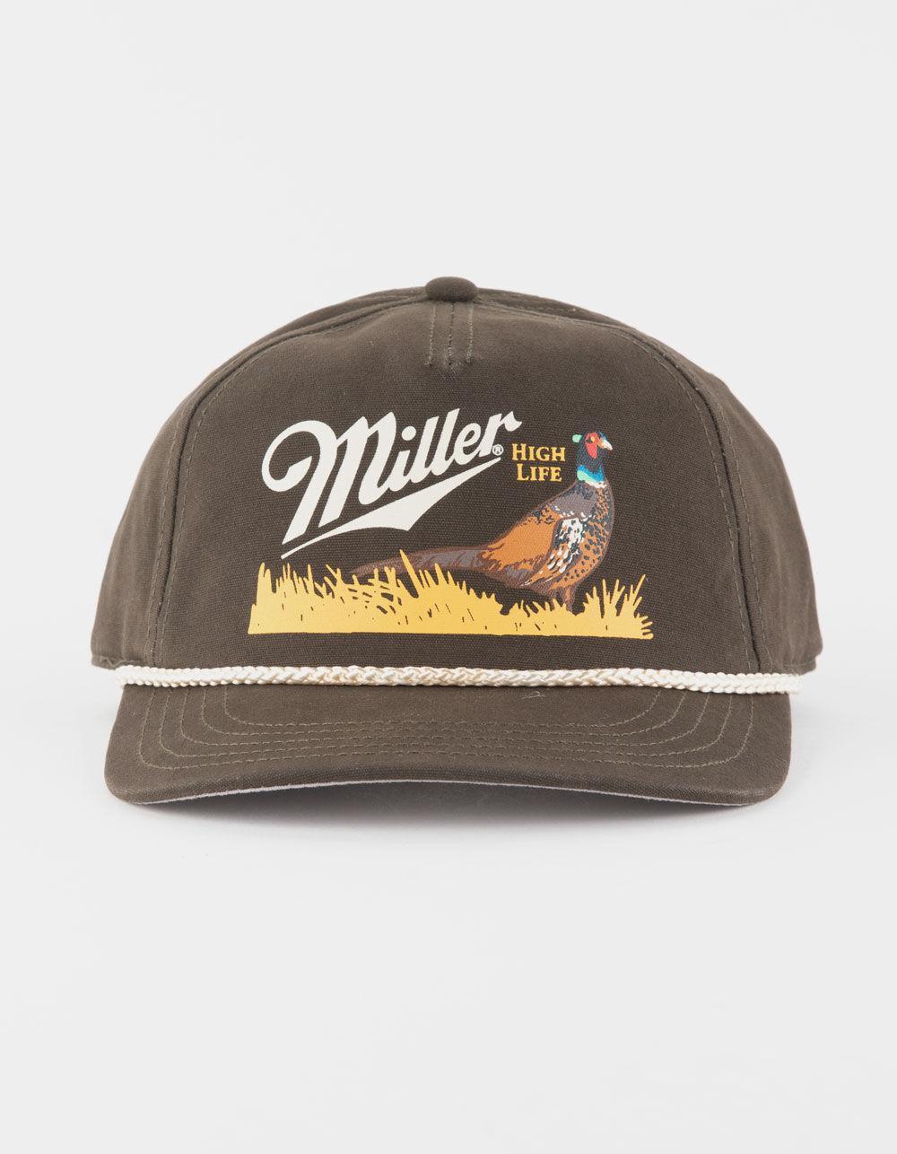 AMERICAN NEEDLE Miller High Life Canvas Cappy Mens Snapback Hat - OLIVE Product Image