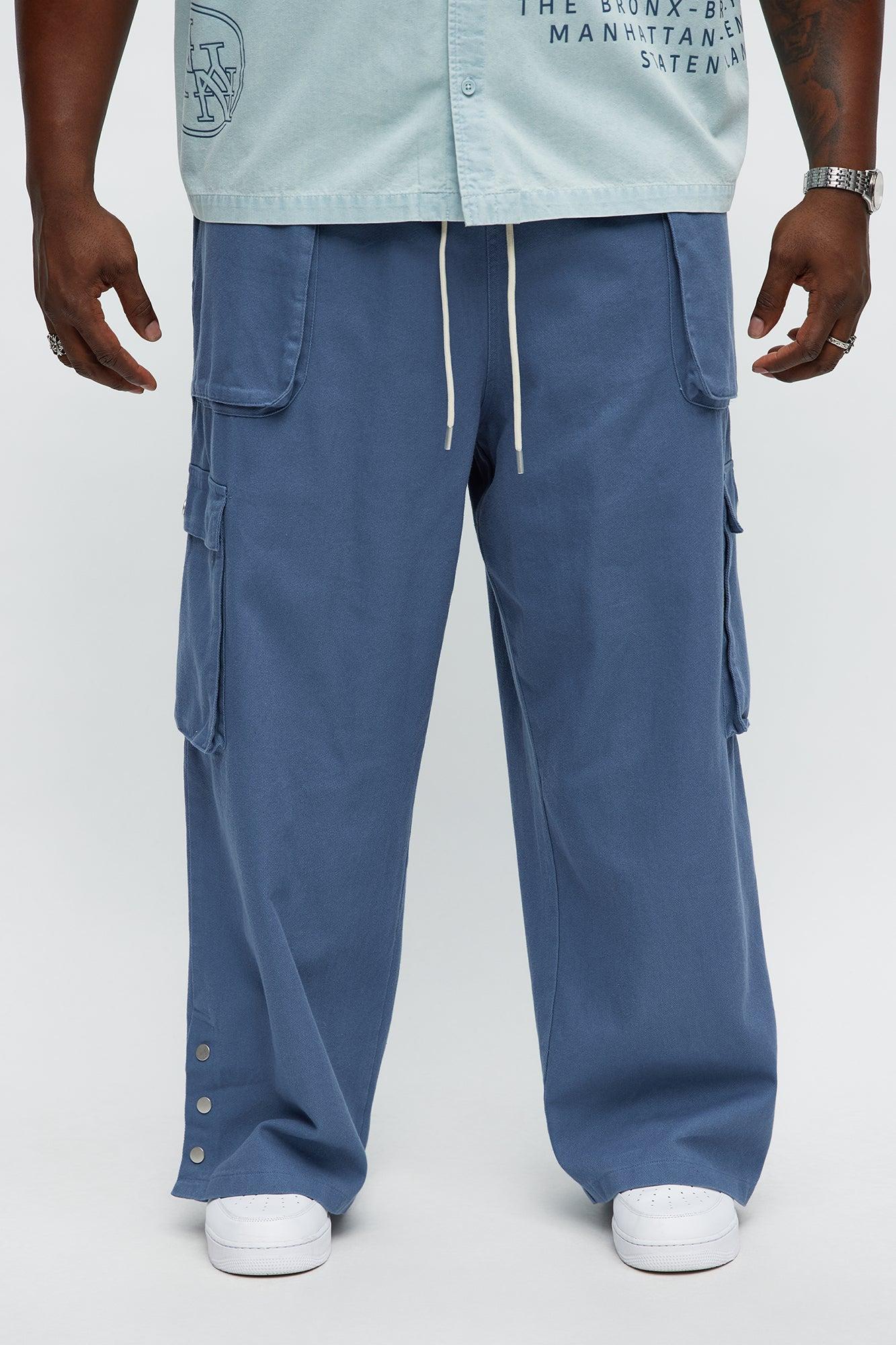 Baggy Play Your Cards Right Cargo Pants - Blue Male Product Image