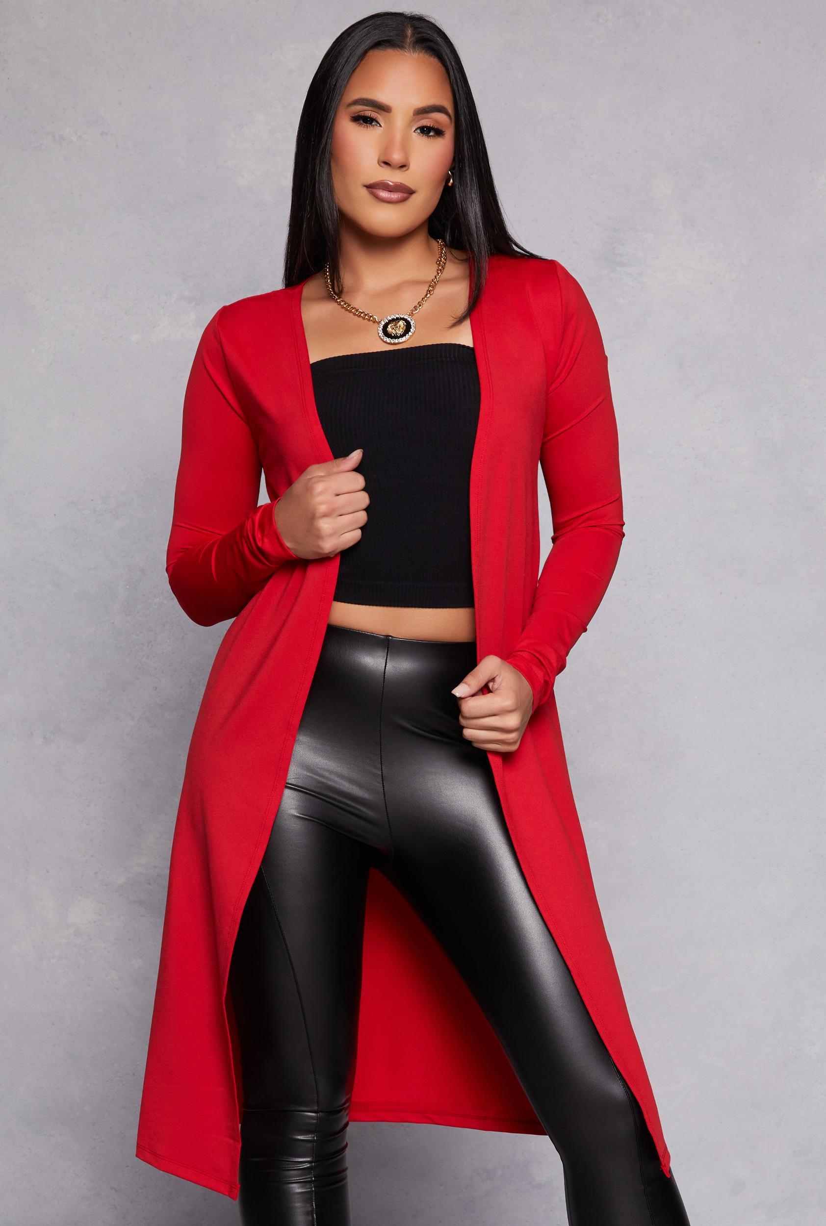 Womens Long Sleeve Open Front Duster Product Image
