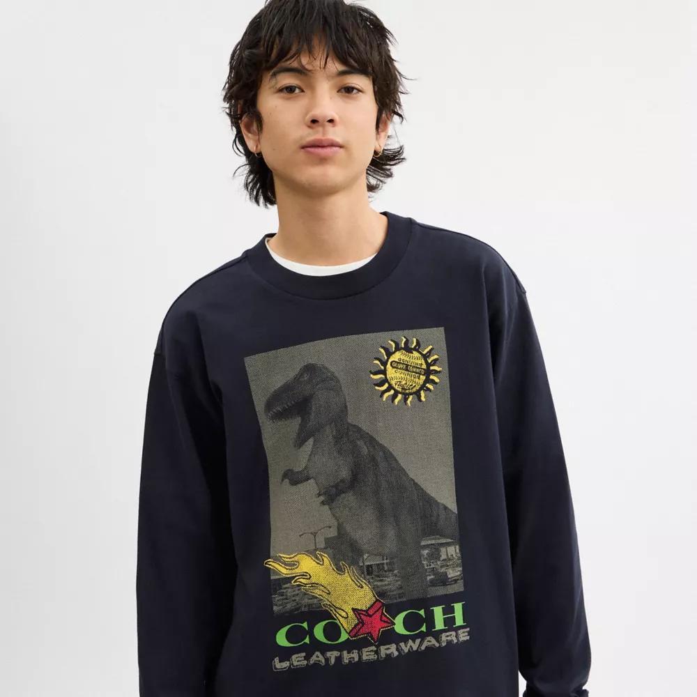 Collage Long Sleeve Relaxed T Shirt In Organic Cotton Product Image