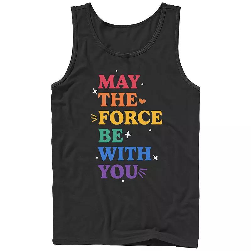 Men's Star Wars May The For Be With You Pride Graphic Tank, Size: XL, Black Product Image