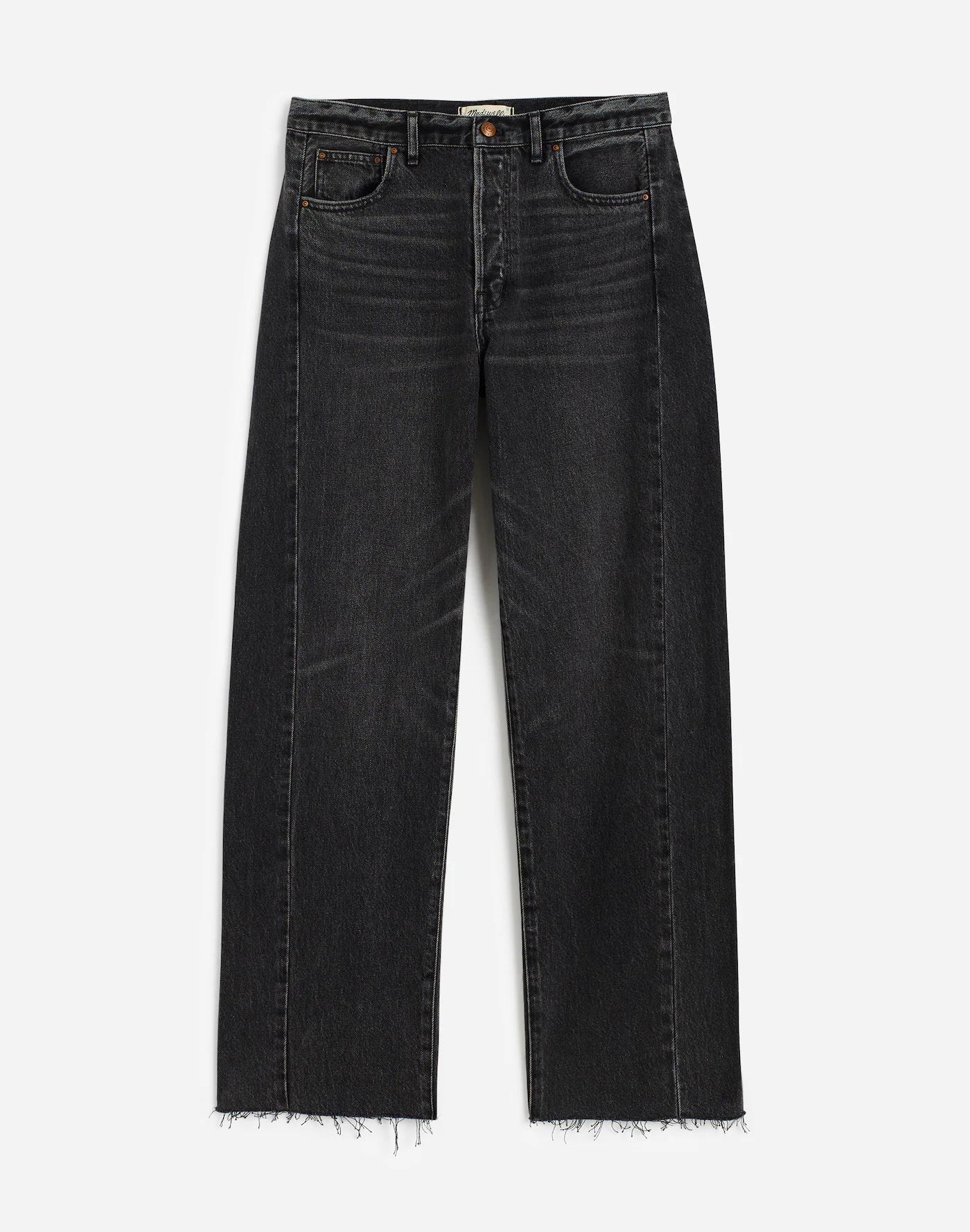 Pieced Barrel-Leg Jeans Product Image