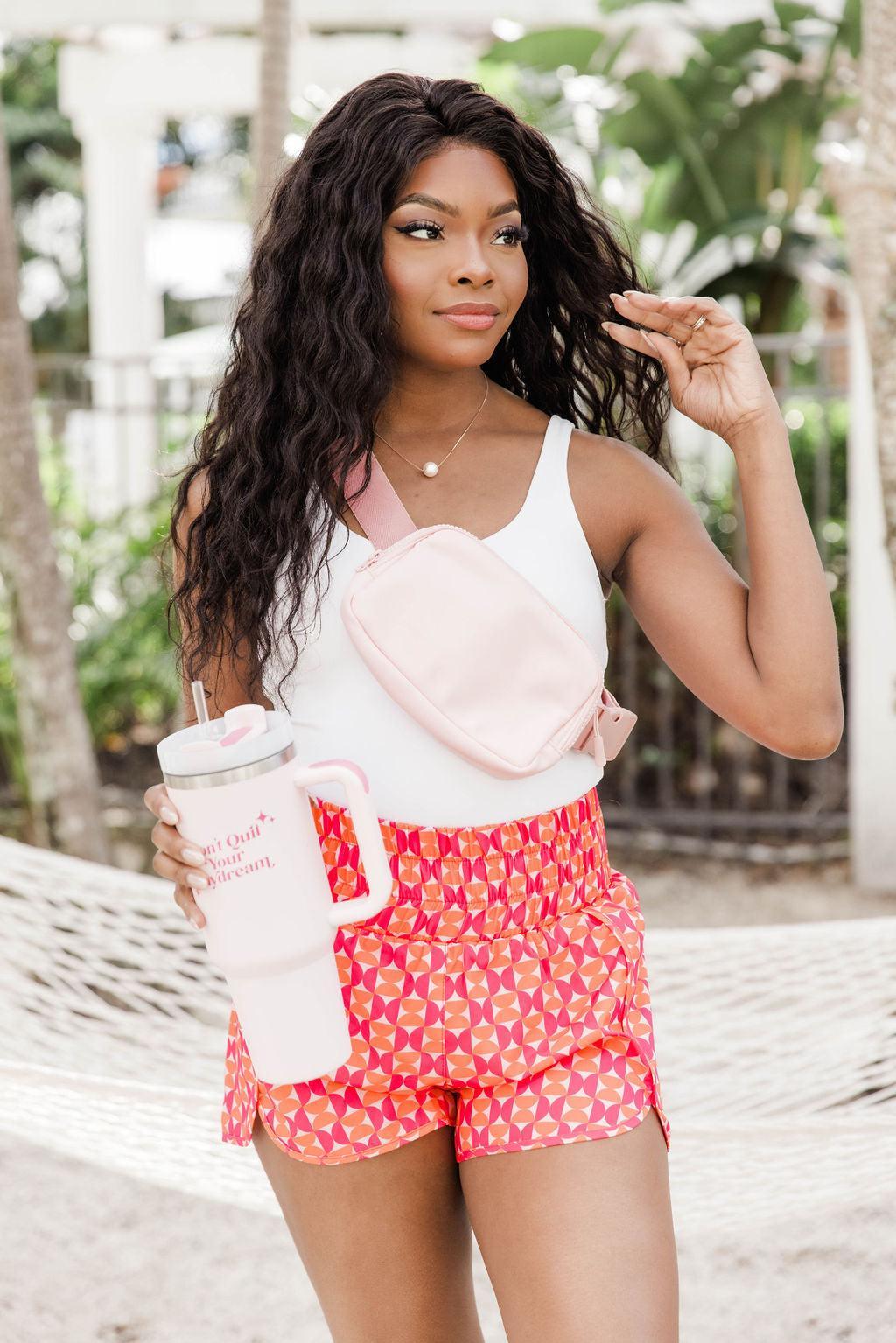 Errands To Run In Geometric Glam High Waisted Athletic Shorts FINAL SALE Product Image