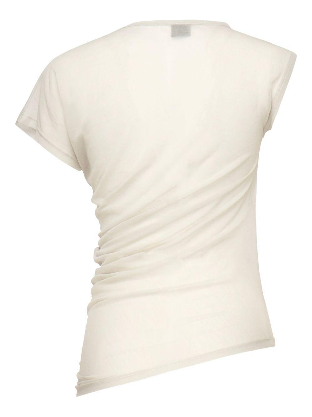 asymmetric-sleeve draped top Product Image