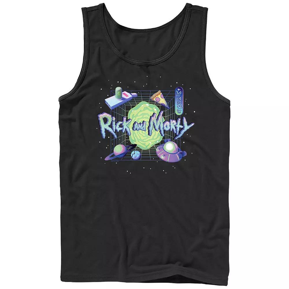 Men's Rick And Morty Space Portal Graphic Tank Top, Size: Large, Black Product Image