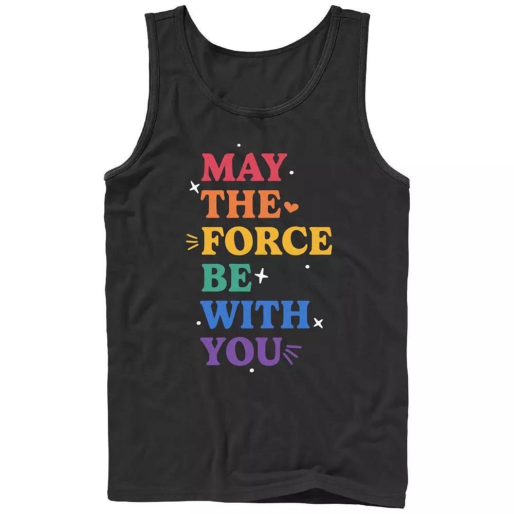 Men's Star Wars May The For Be With You Pride Graphic Tank, Size: XL, Black Product Image