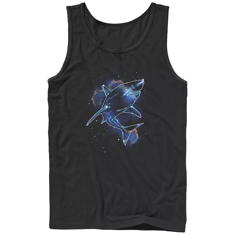 Men's Shark Galaxy Graphic Tank, Size: XL, Black Product Image