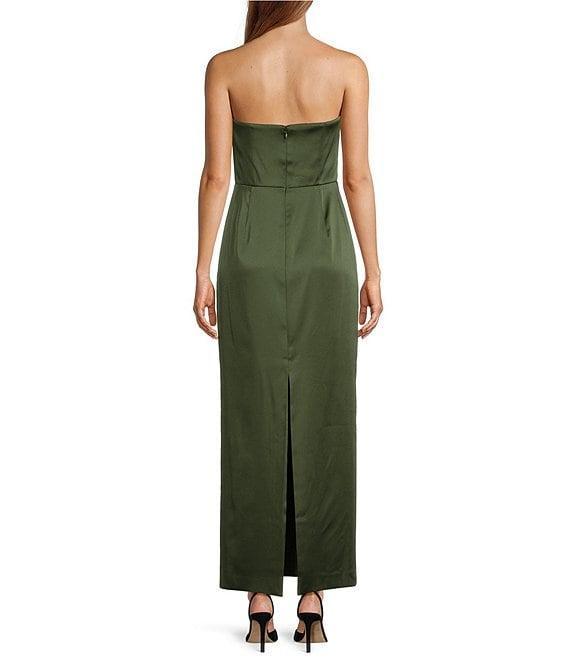 Antonio Melani Melody Satin Cowl Neck Strapless Sheath Maxi Dress Product Image
